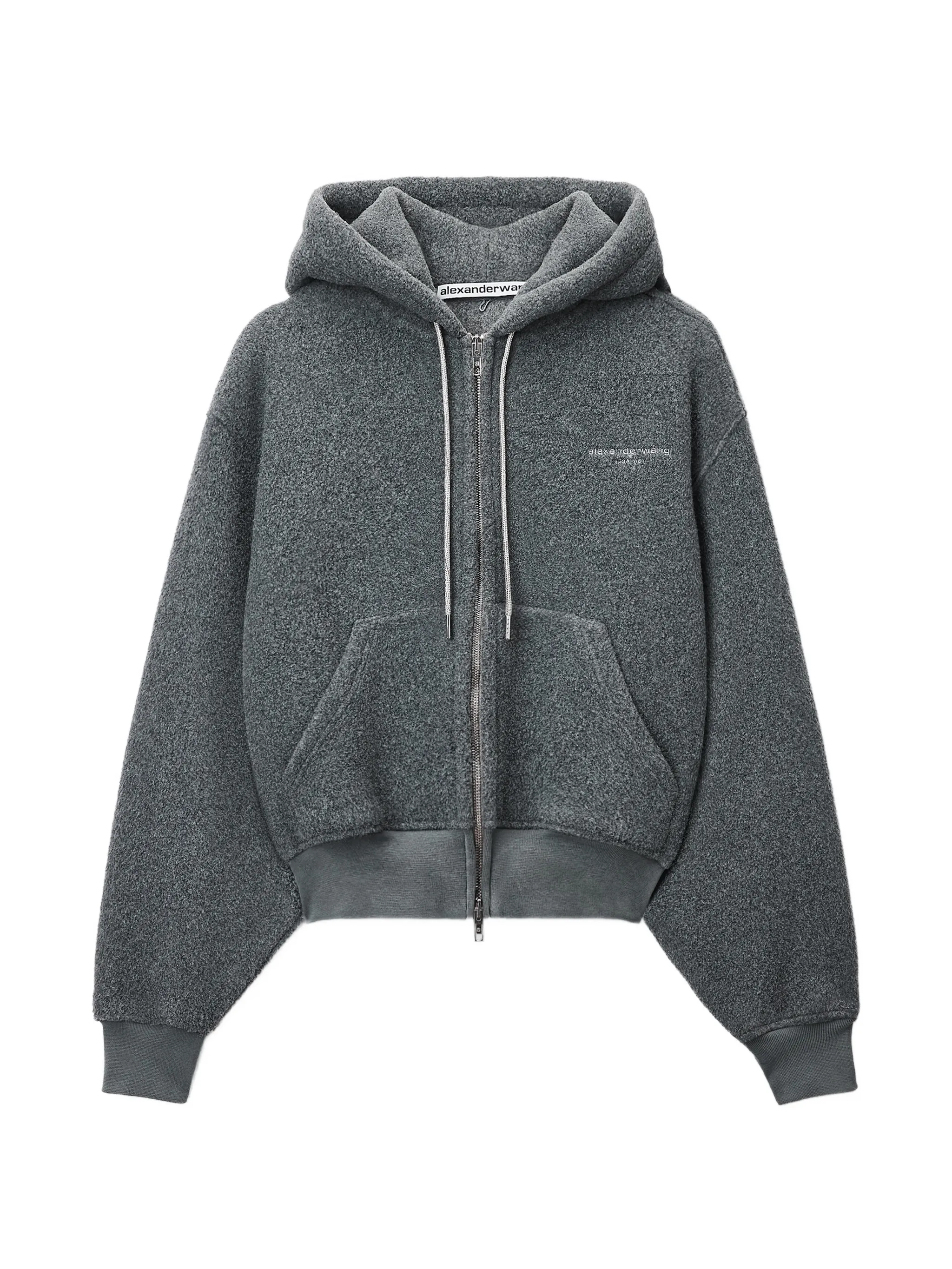 shrunken zip-up hoodie