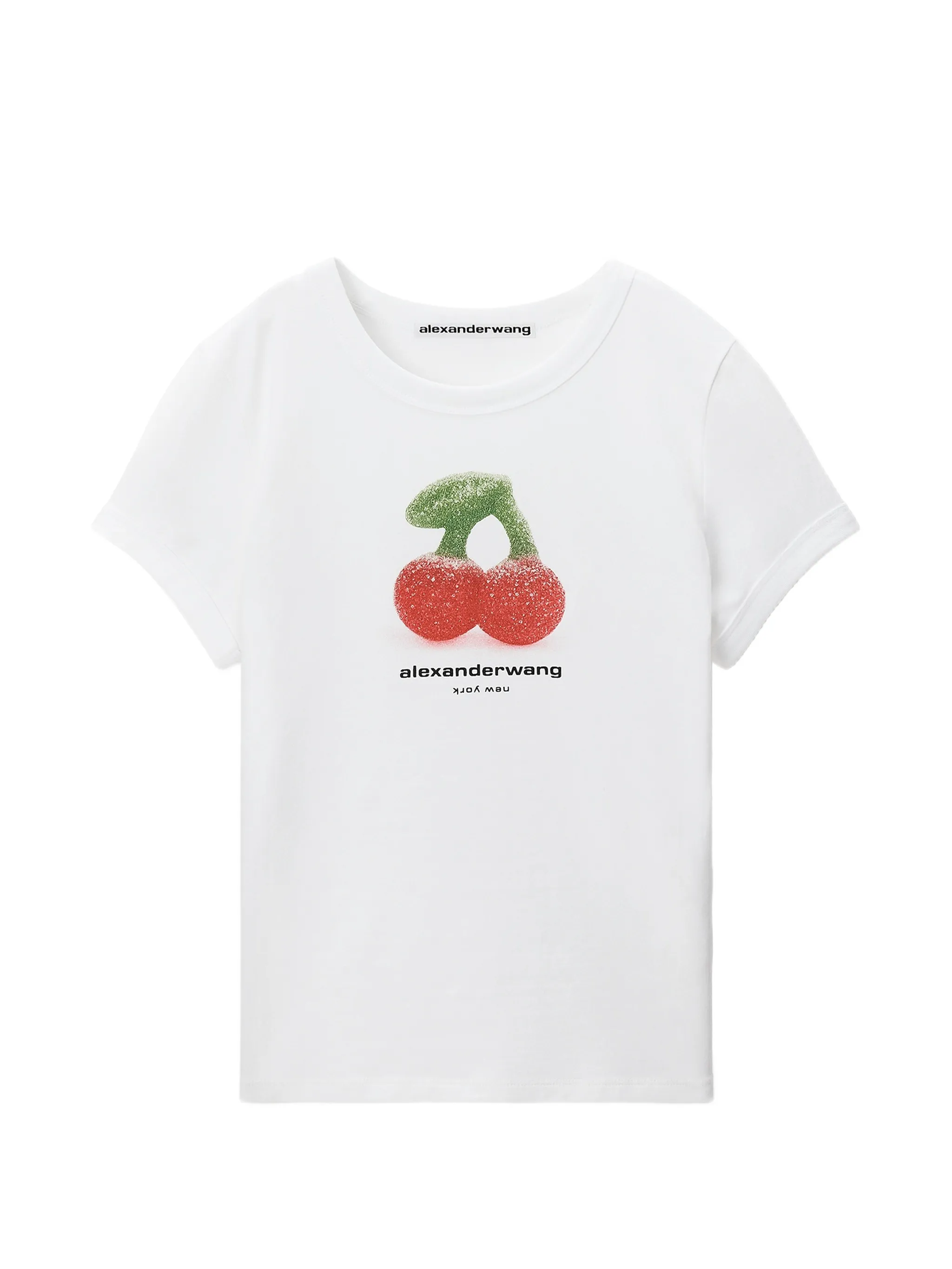 cherry graphic T-shirt with contrast trim