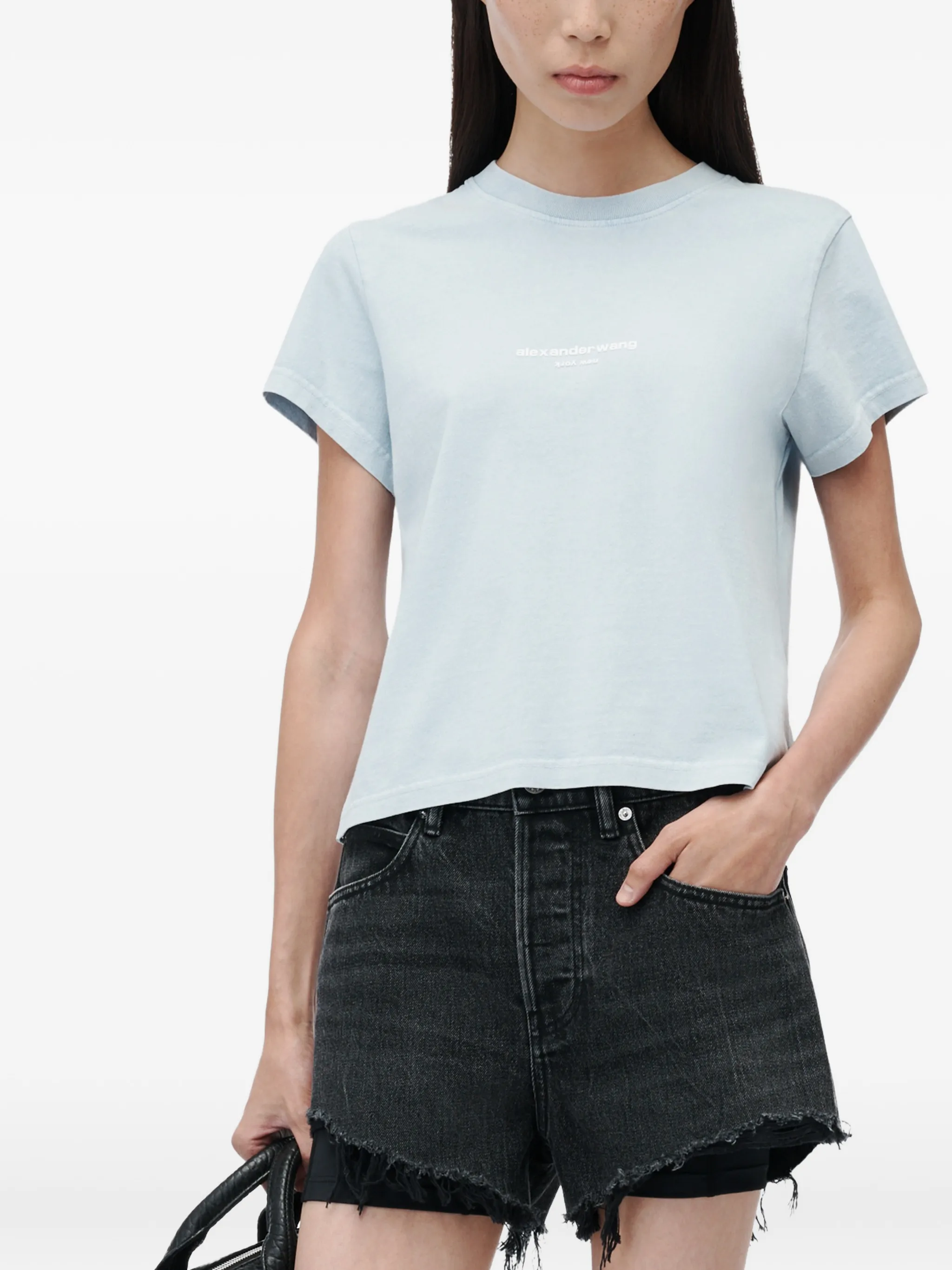 logo-print shrunken short-sleeve T-shirt