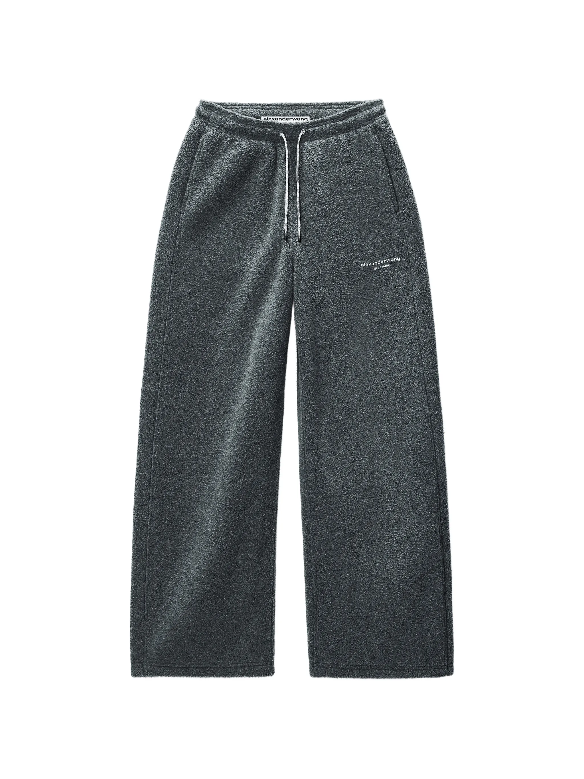 mid-rise track pant w/ rhinestone drawcord