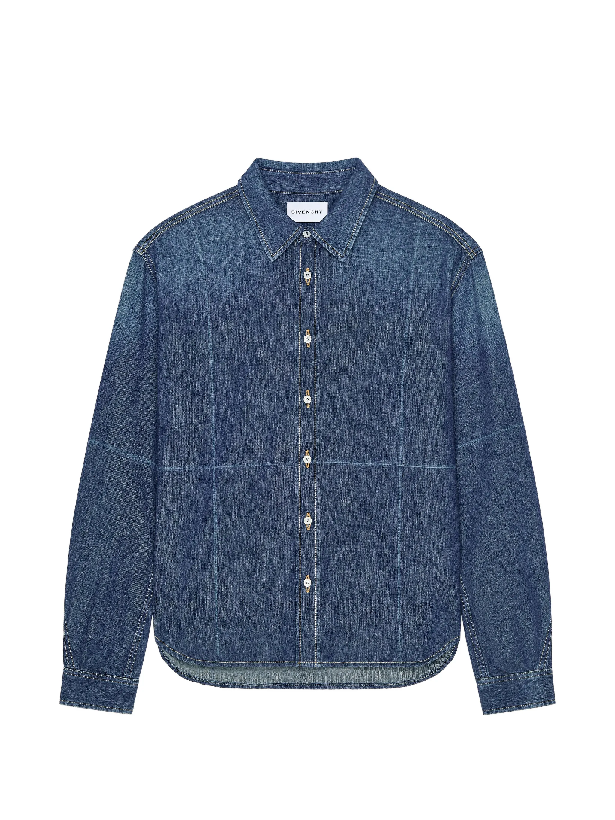 shirt in denim with folded effect