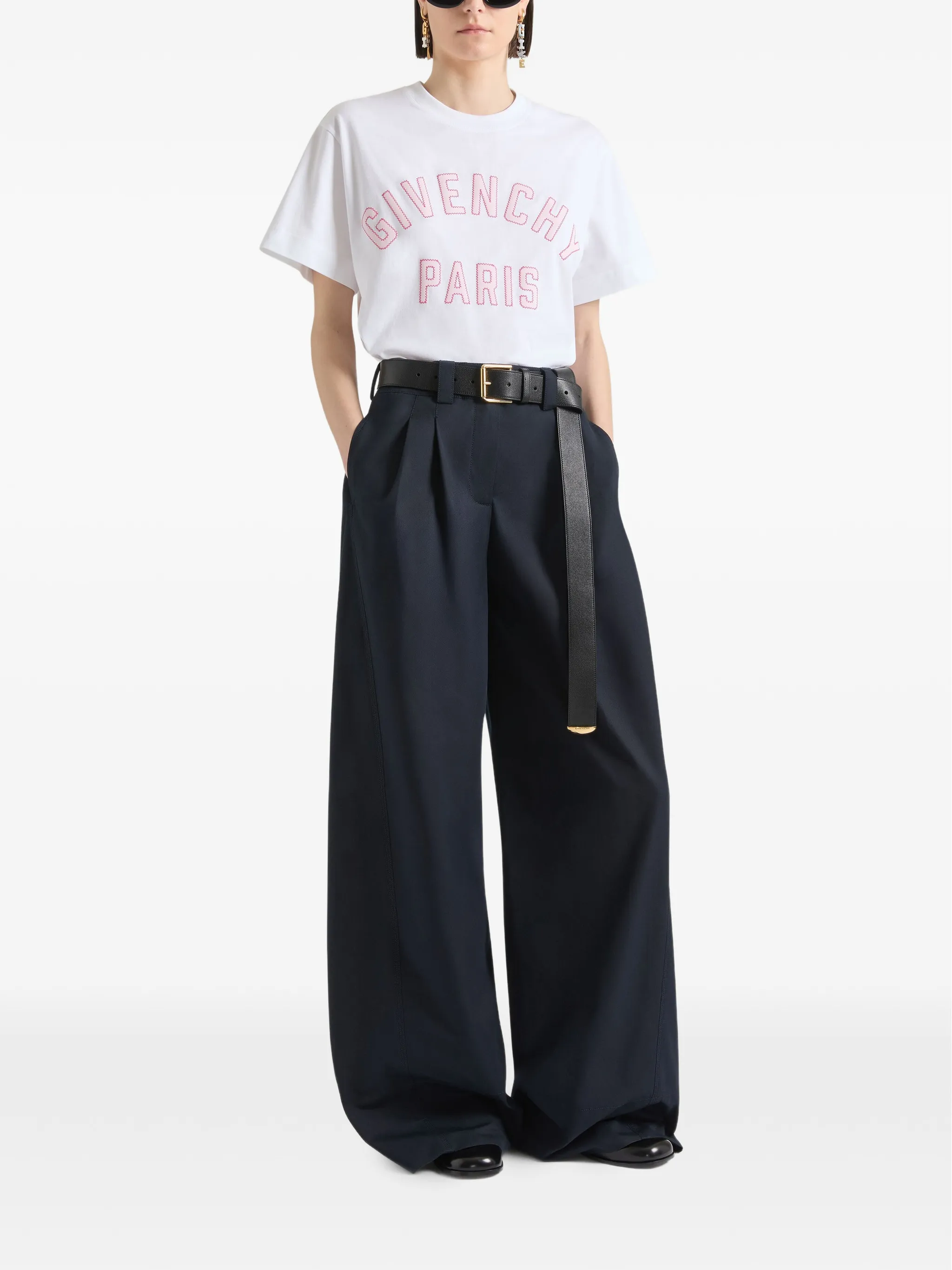 T-shirt in cotton with Paris embroidery