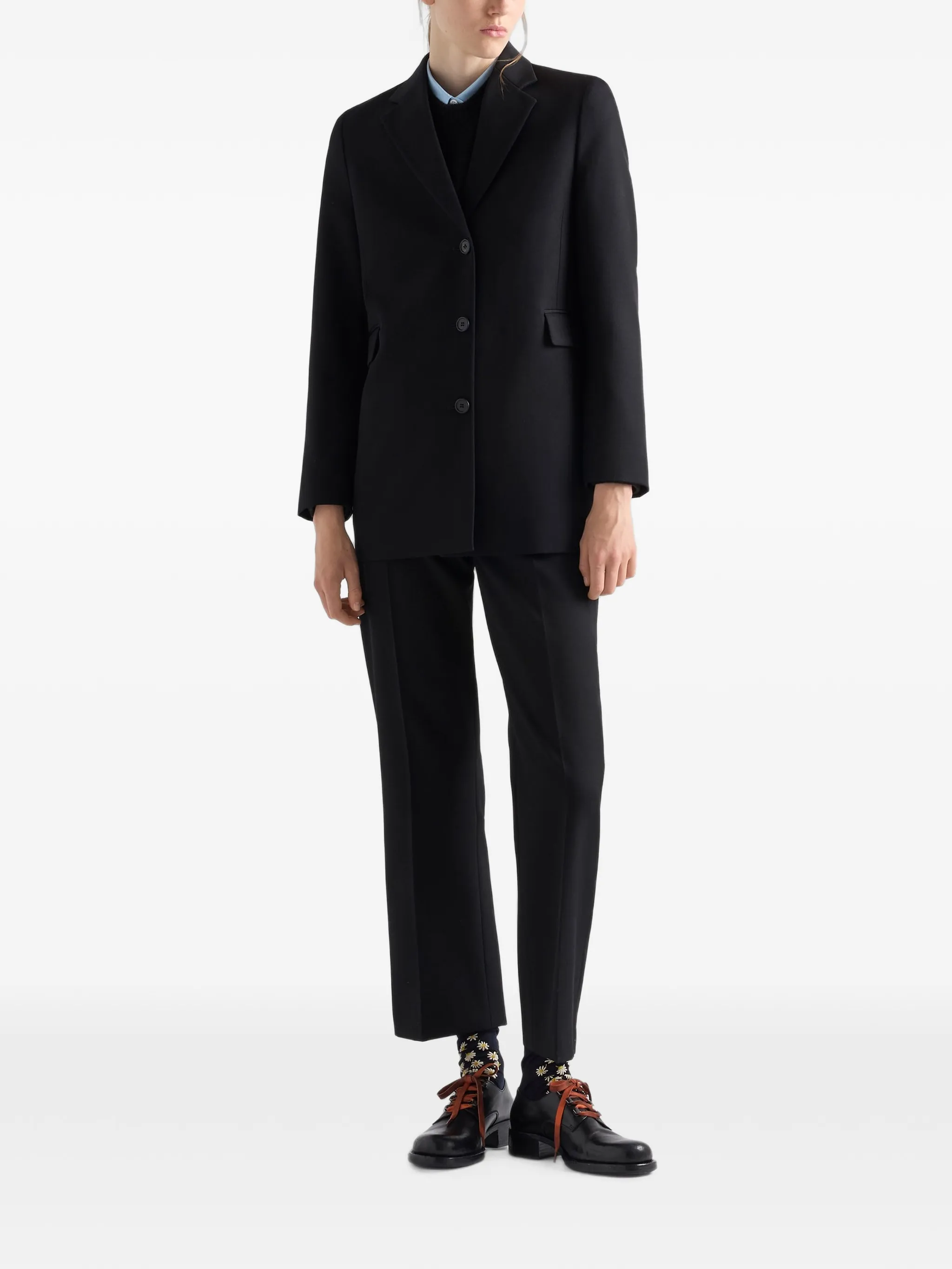 single-breasted gabardine jacket