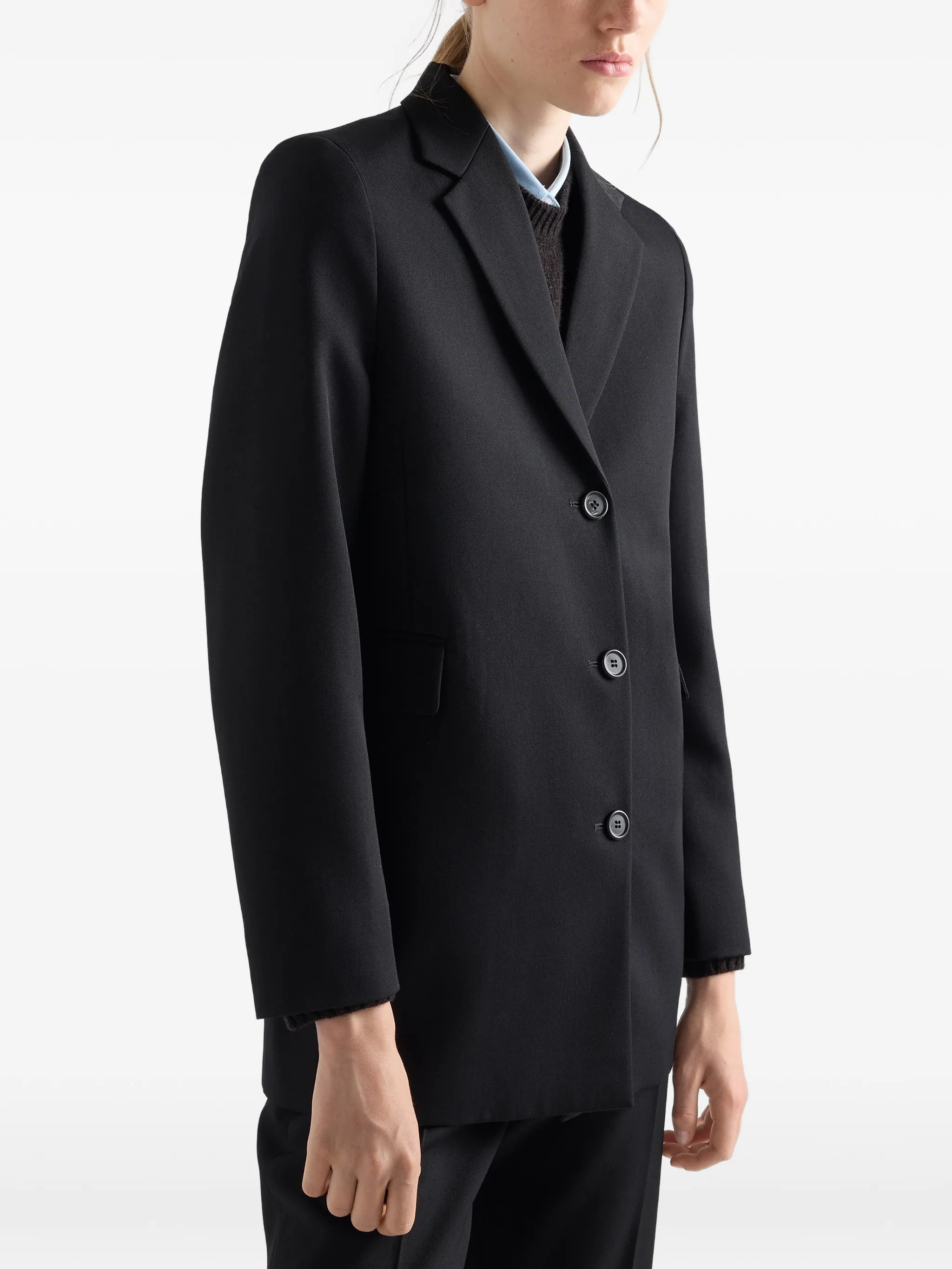 single-breasted gabardine jacket