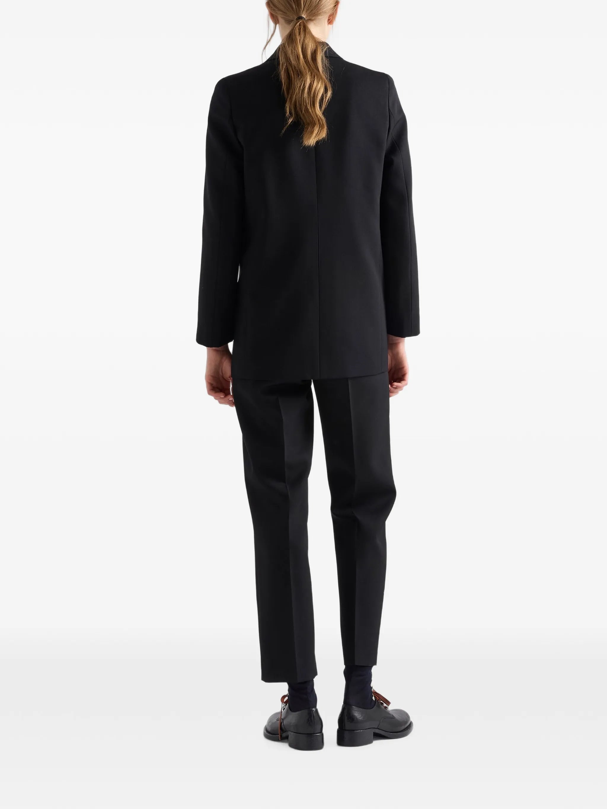 single-breasted gabardine jacket