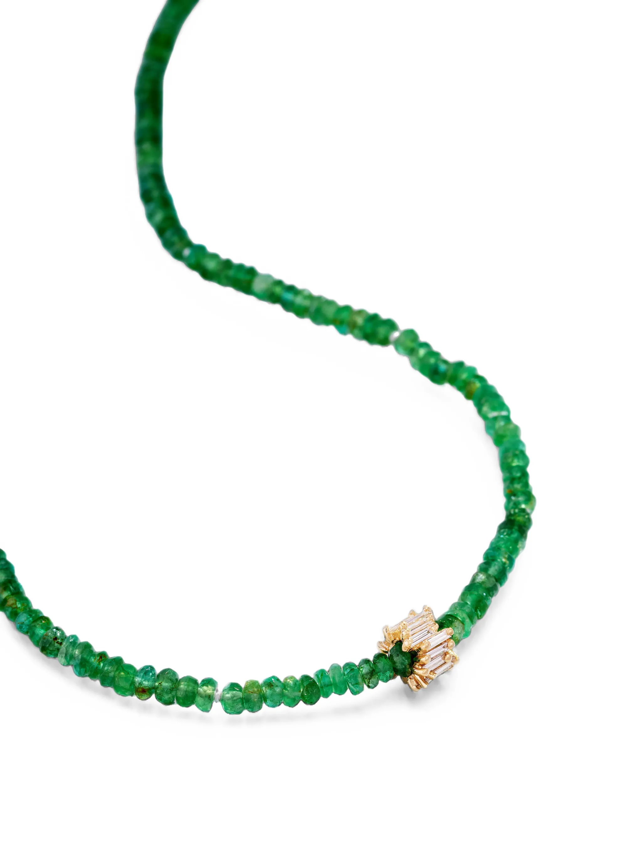 Infinite emerald and diamond necklace