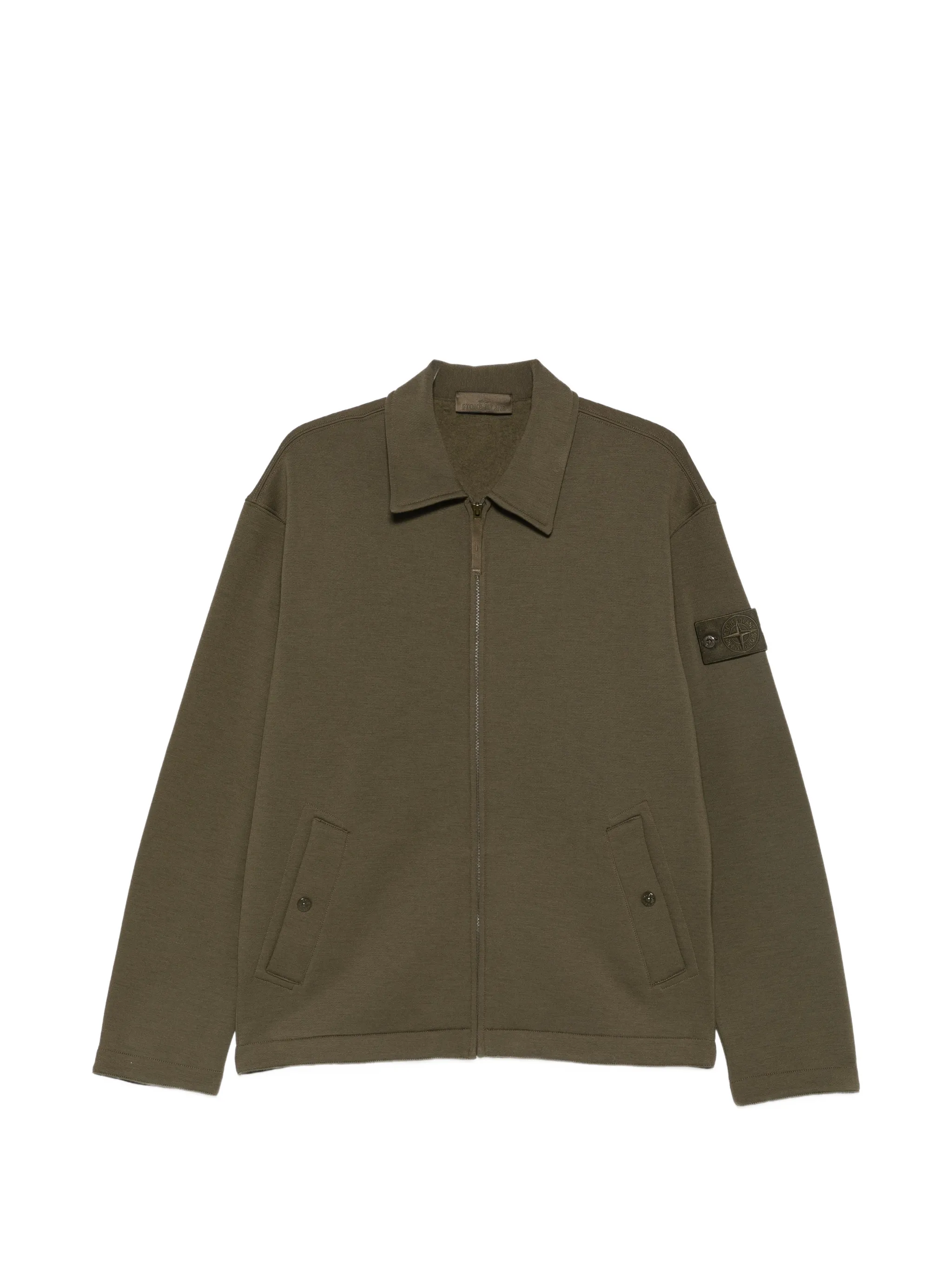 logo-patch zip-up sweater