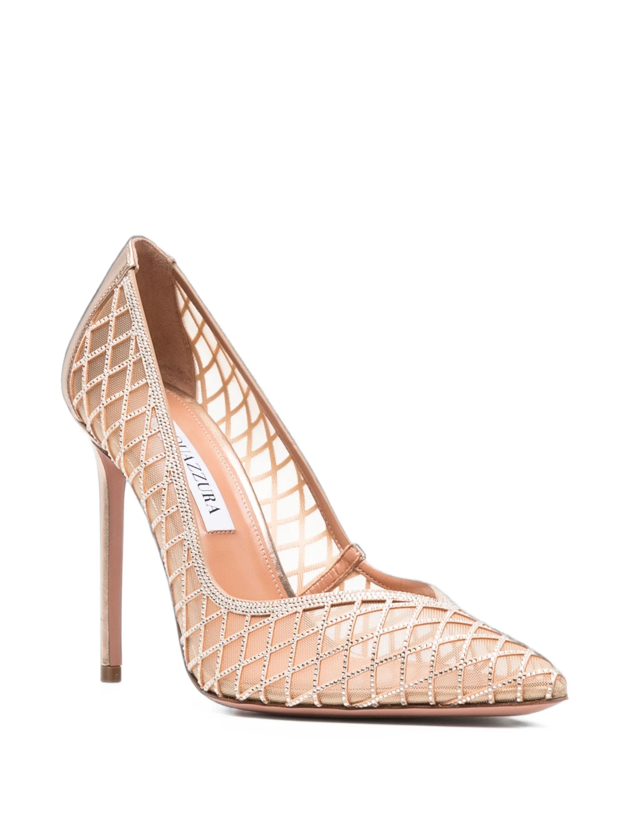 Lumiere crystal-mesh pumps