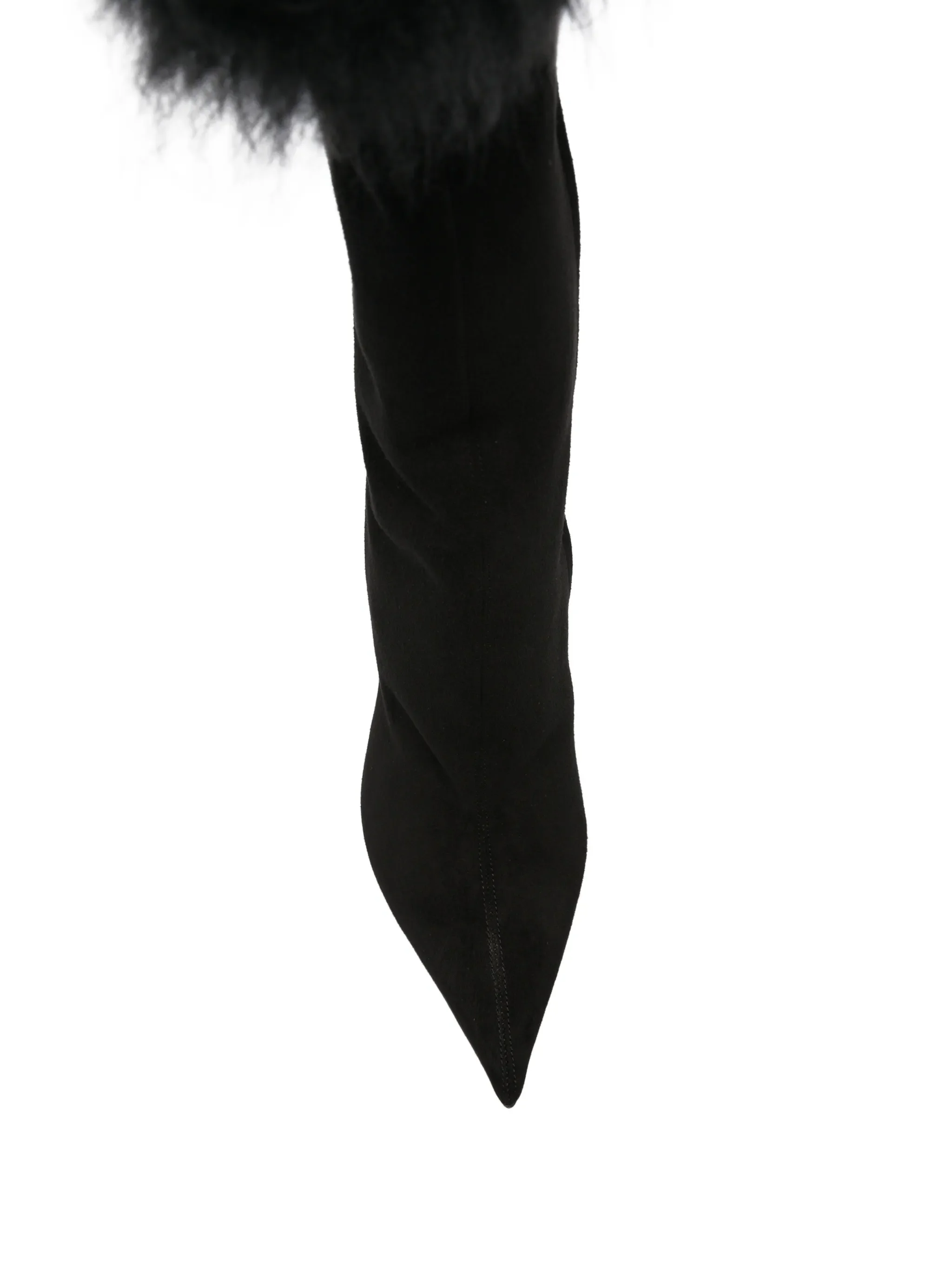 Lidia suede  fur long boots black