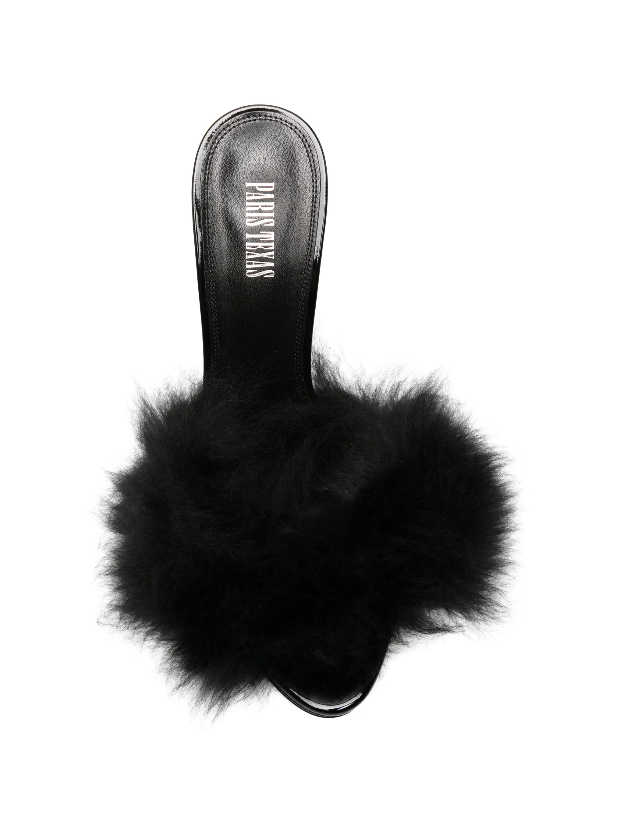 Lidia furry patent mules 105