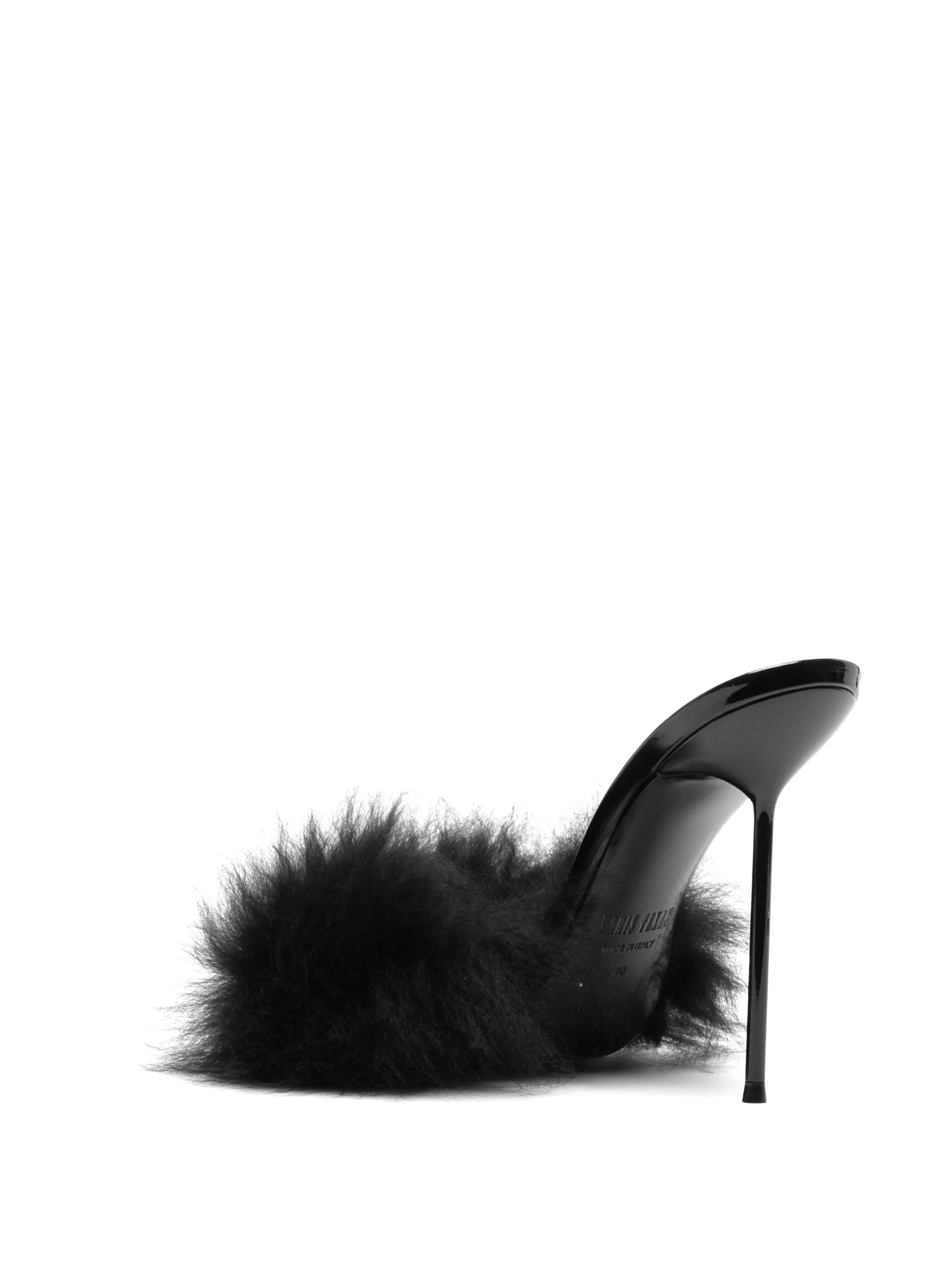 Lidia furry patent mules 105