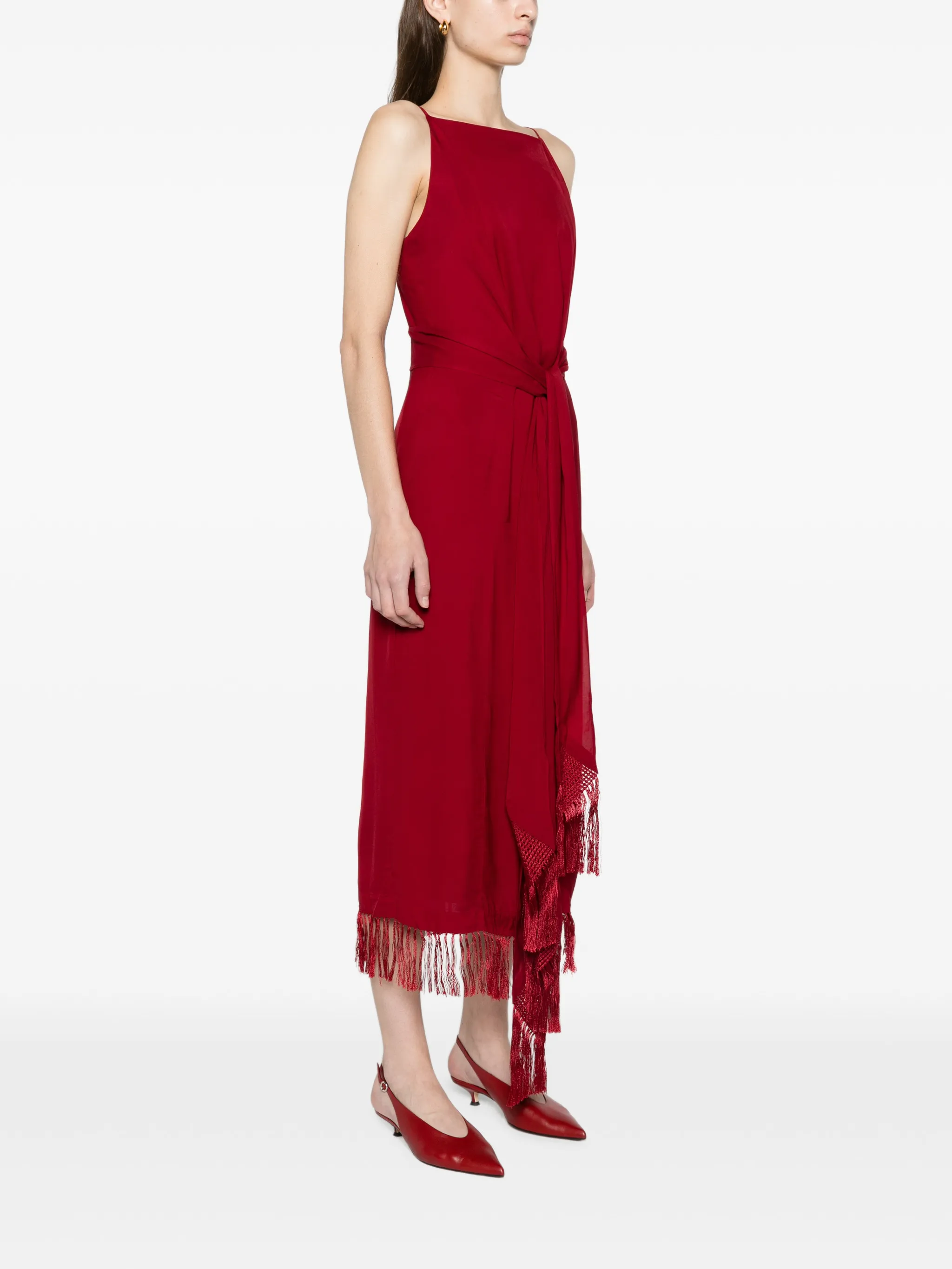 column fringe dress