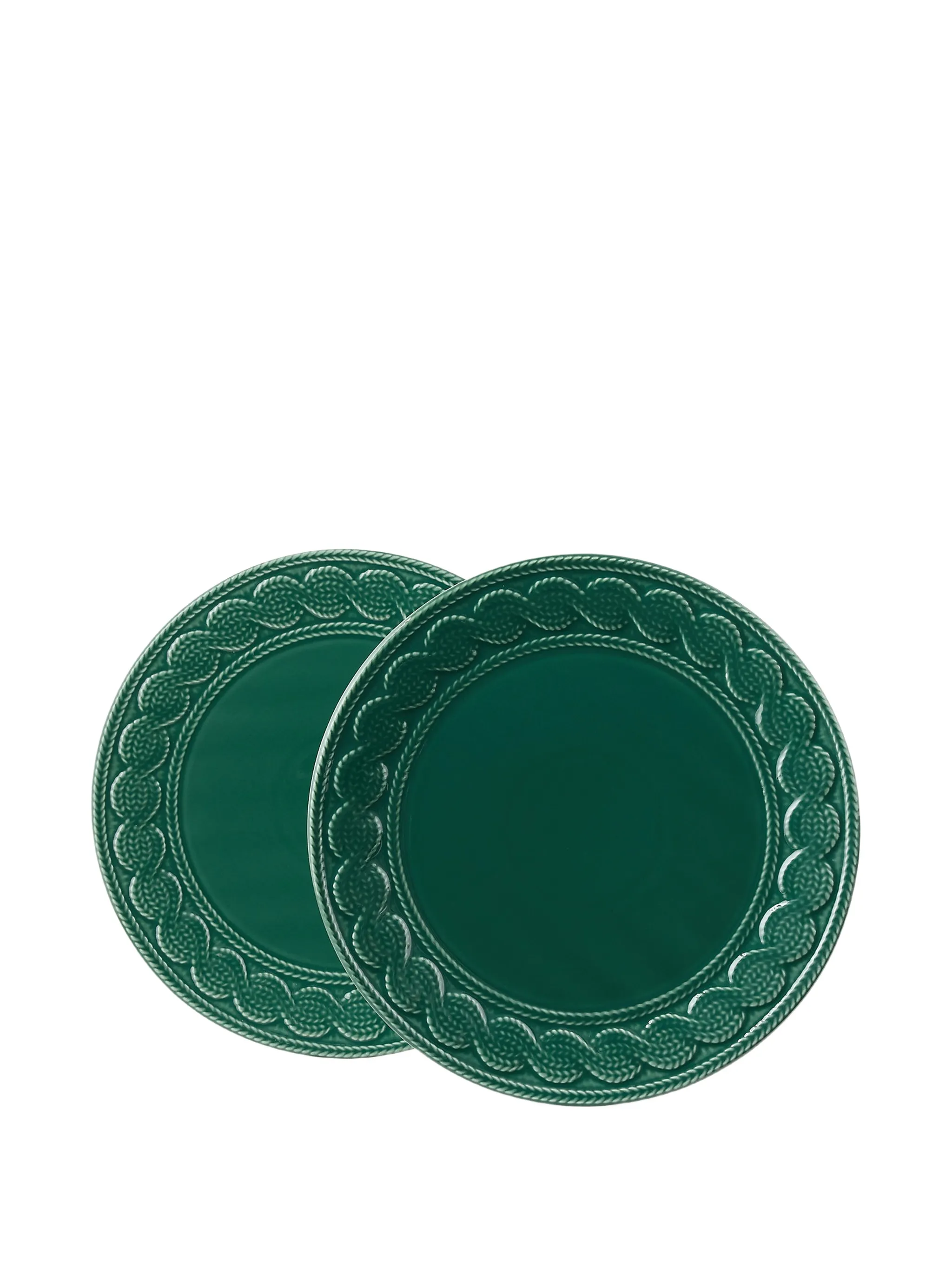 cable-knit dessert plates (set of two)