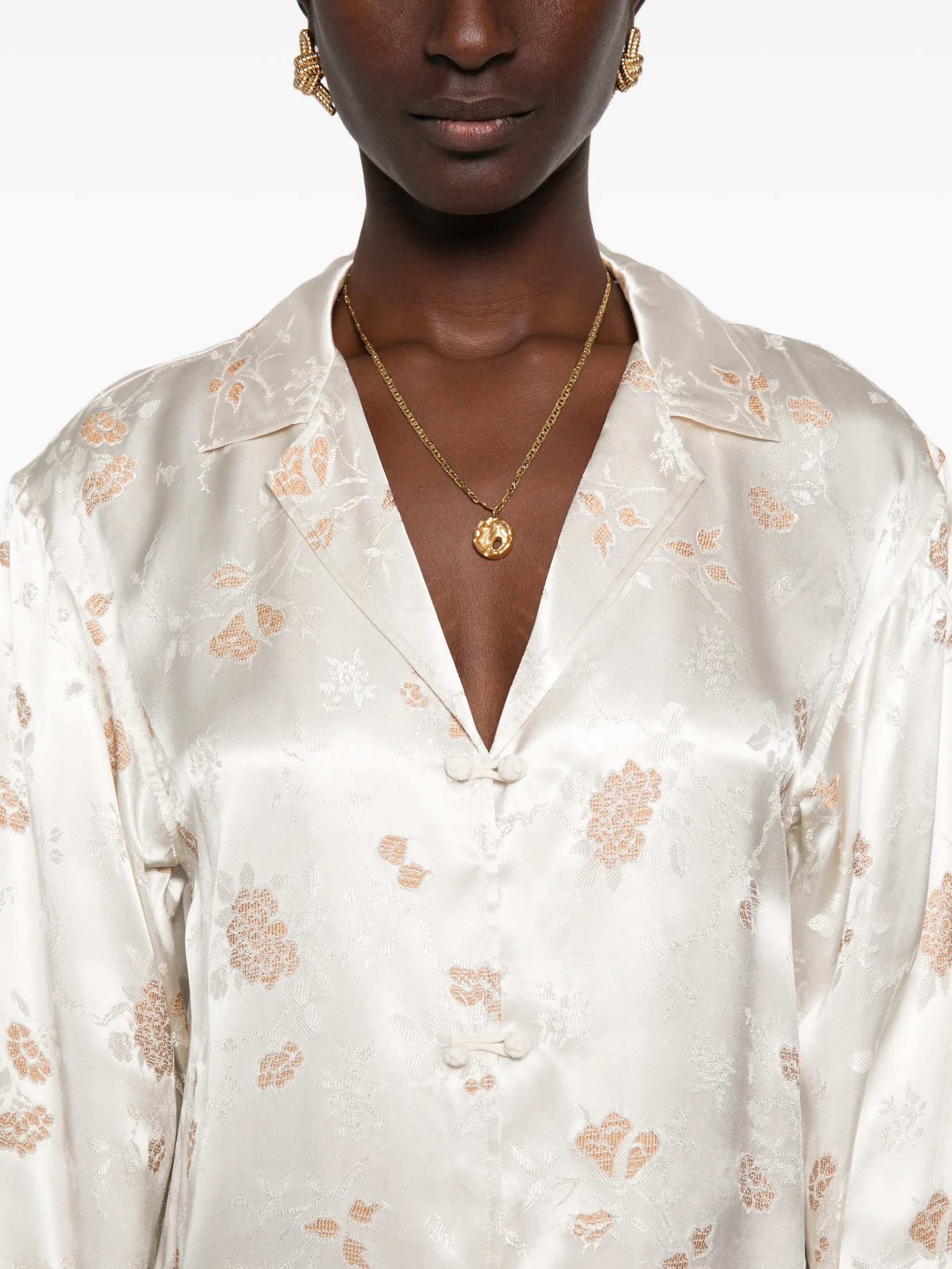 Maurise floral-jacquard shirt