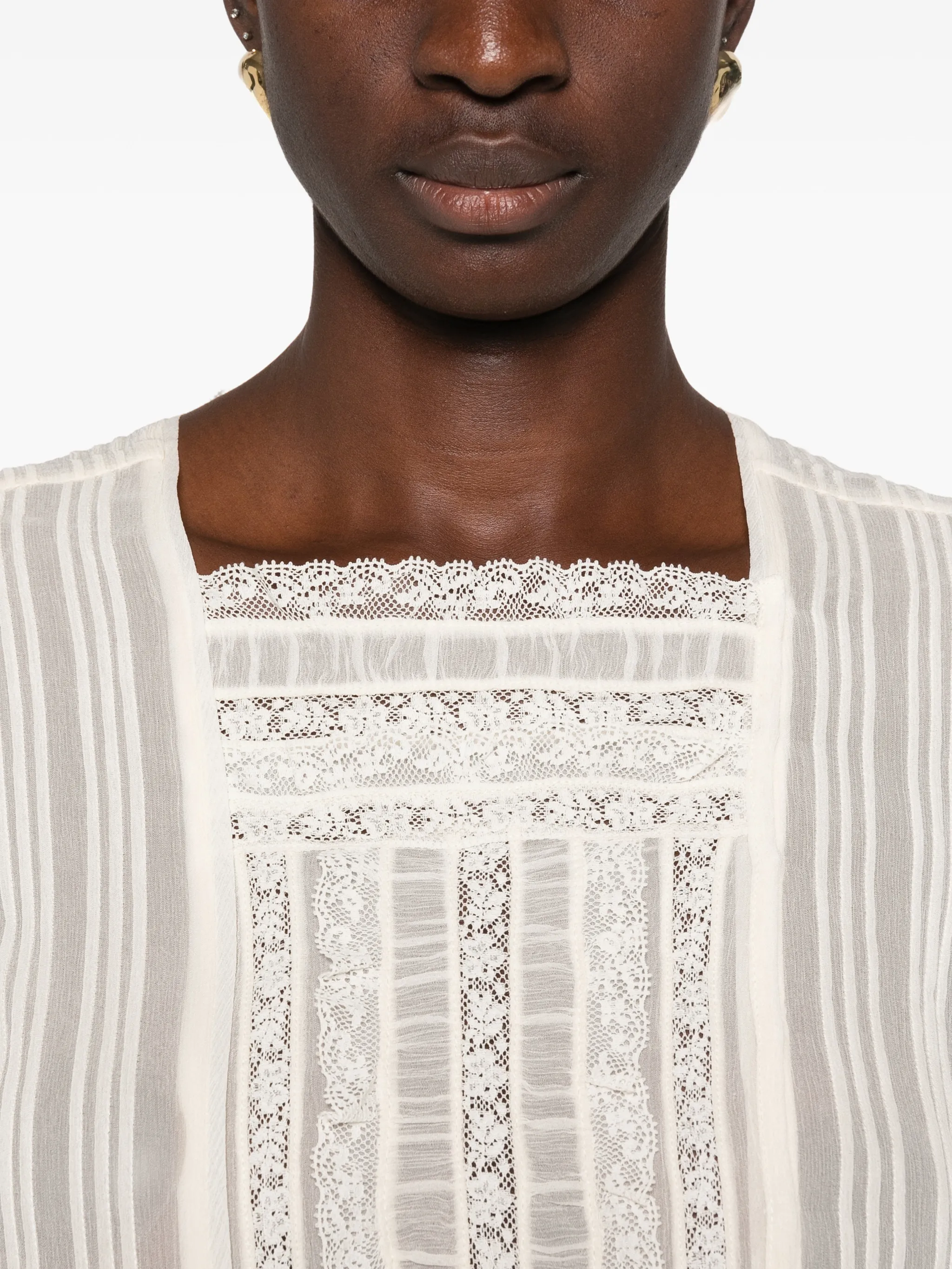 Elodine lace-trim blouse
