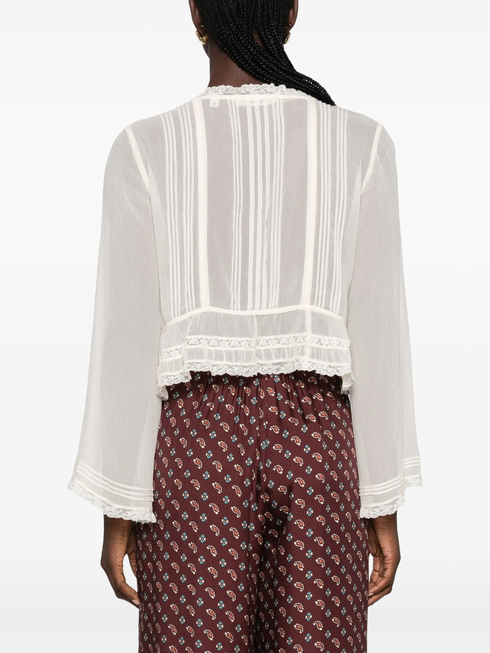Elodine lace-trim blouse