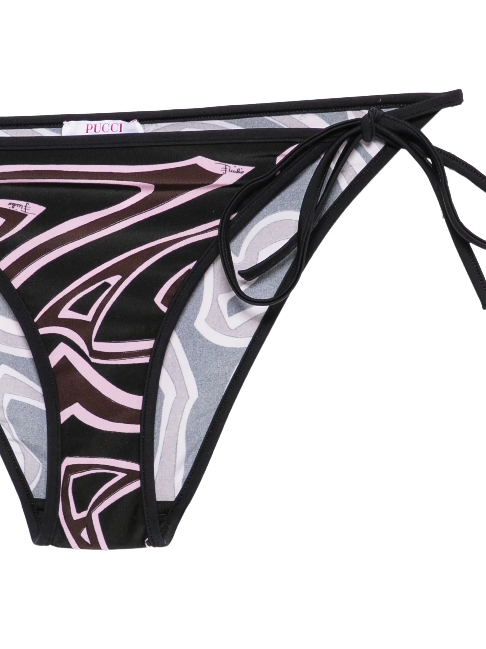 Iride-print side-tie bikini bottoms