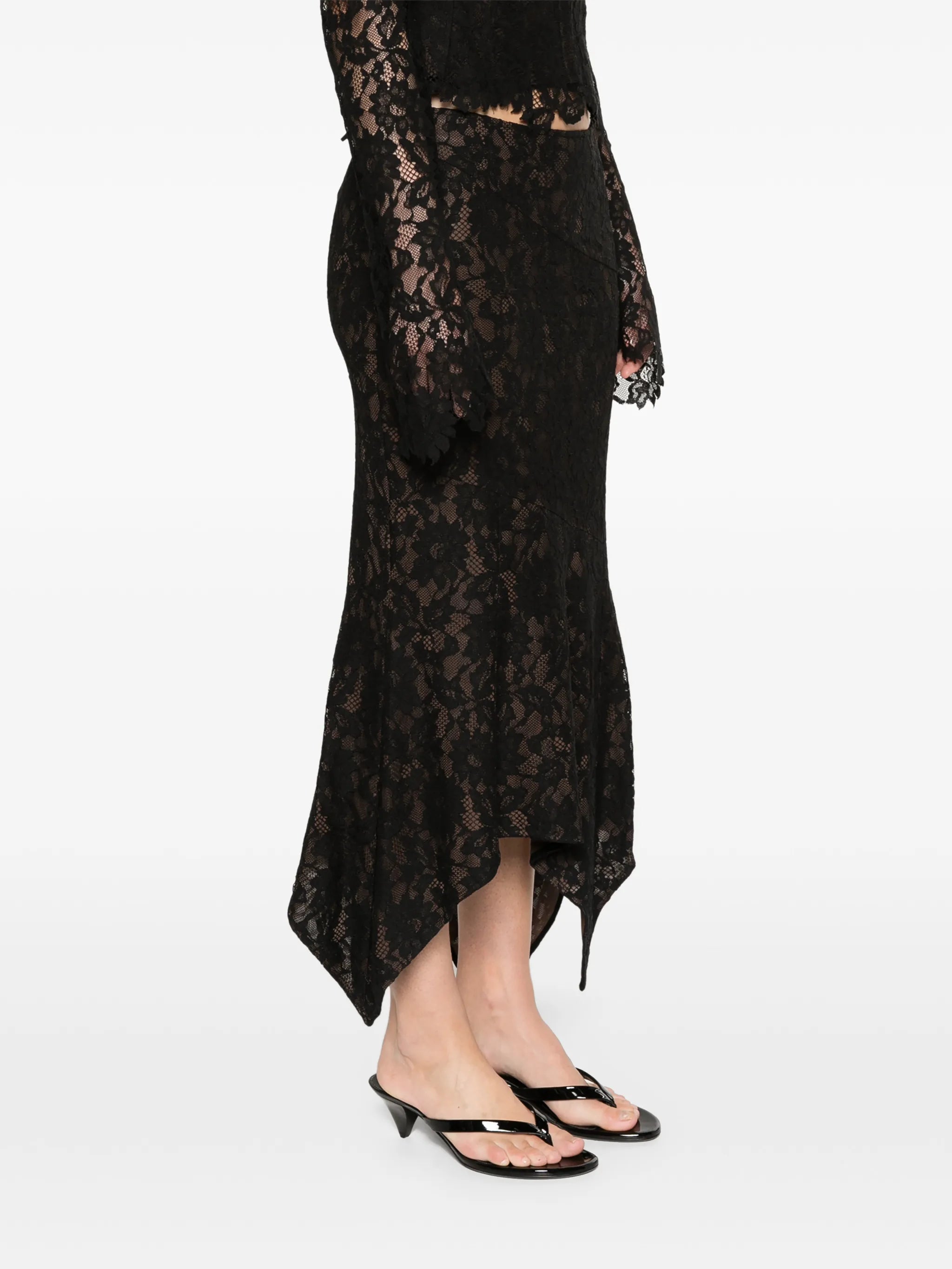 Faela midi skirt in black lace