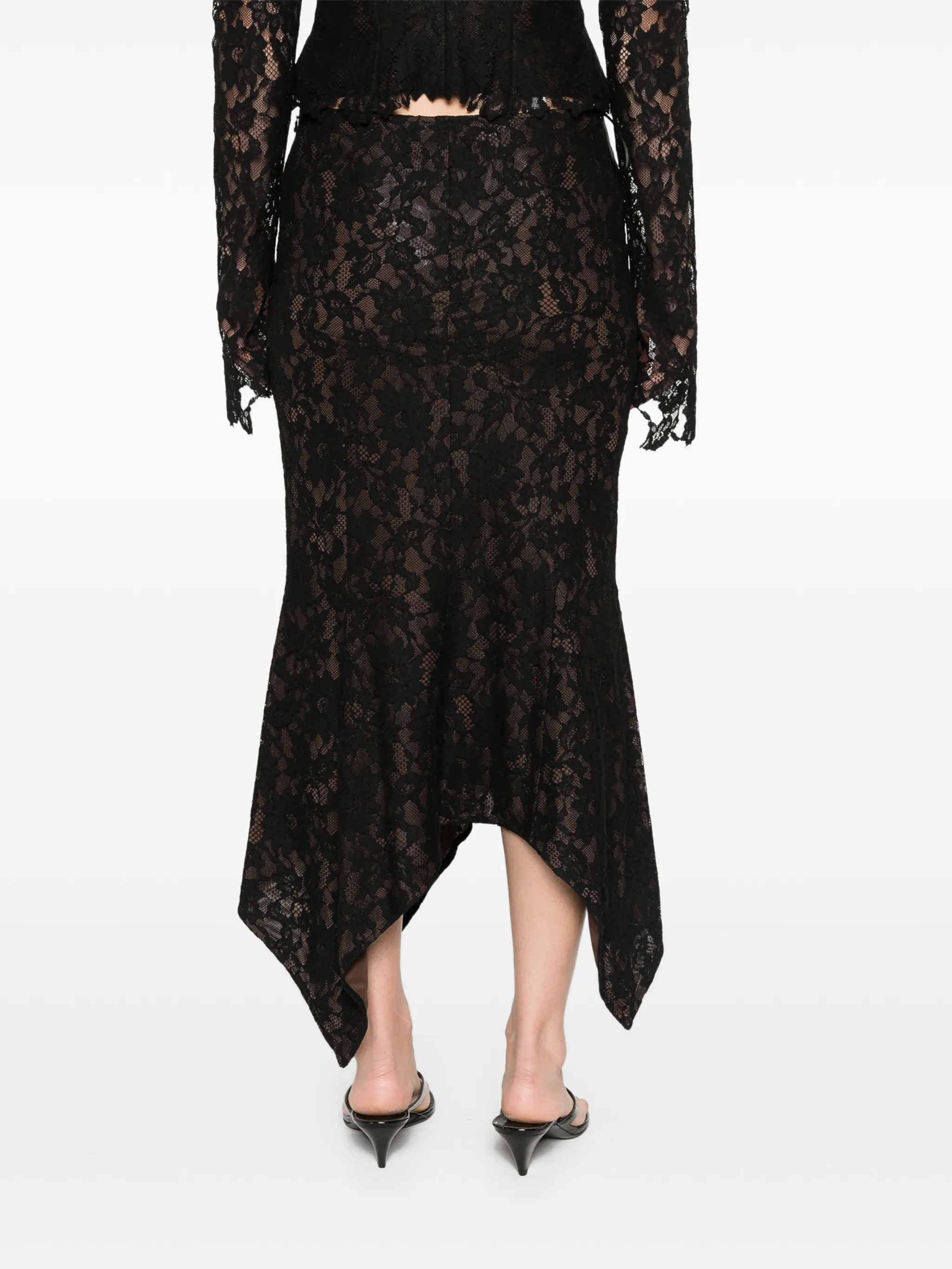 Faela midi skirt in black lace