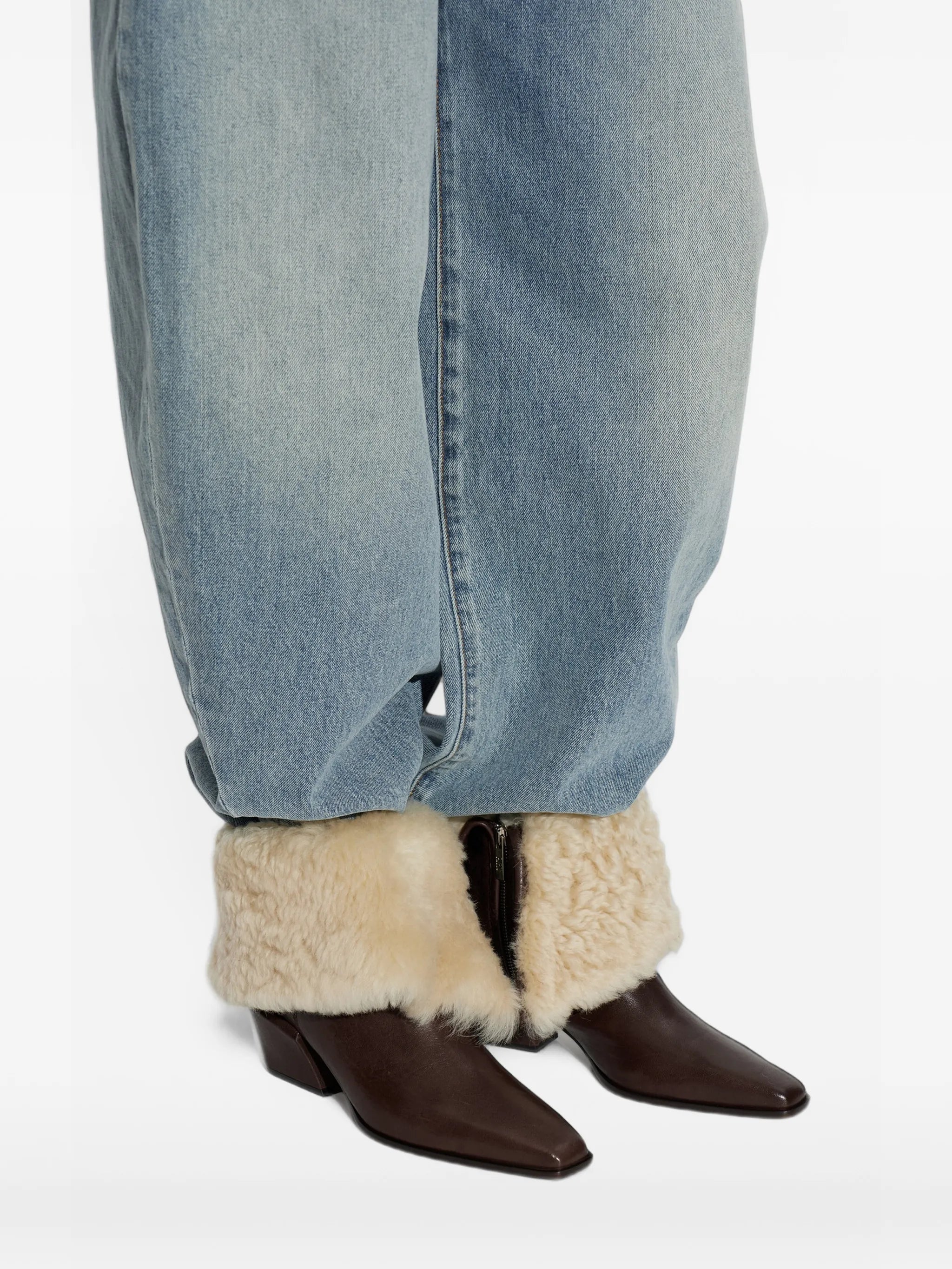 Bettina shearling-trim ankle boots