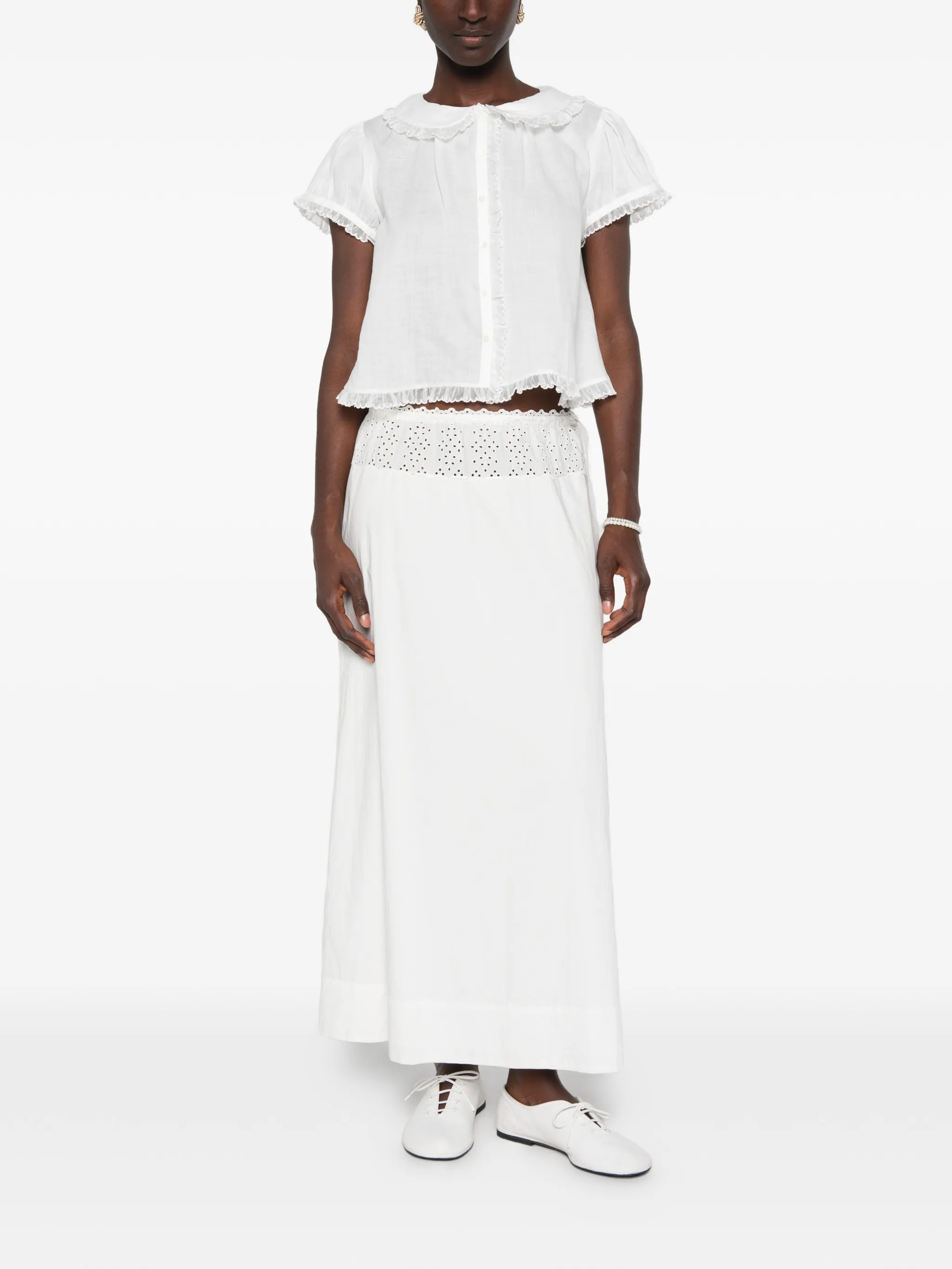 Karina ruffled-trim top