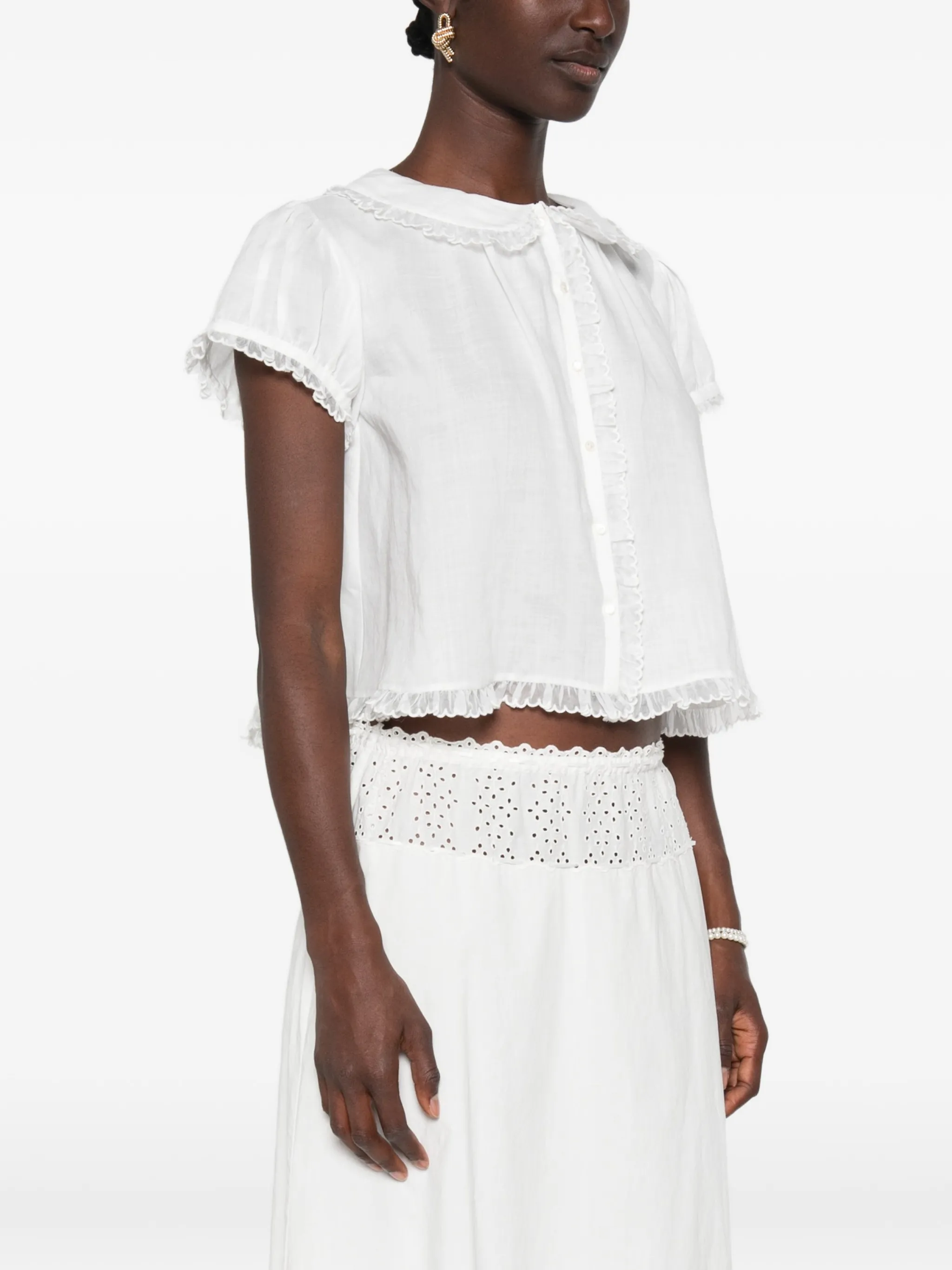 Karina ruffled-trim top