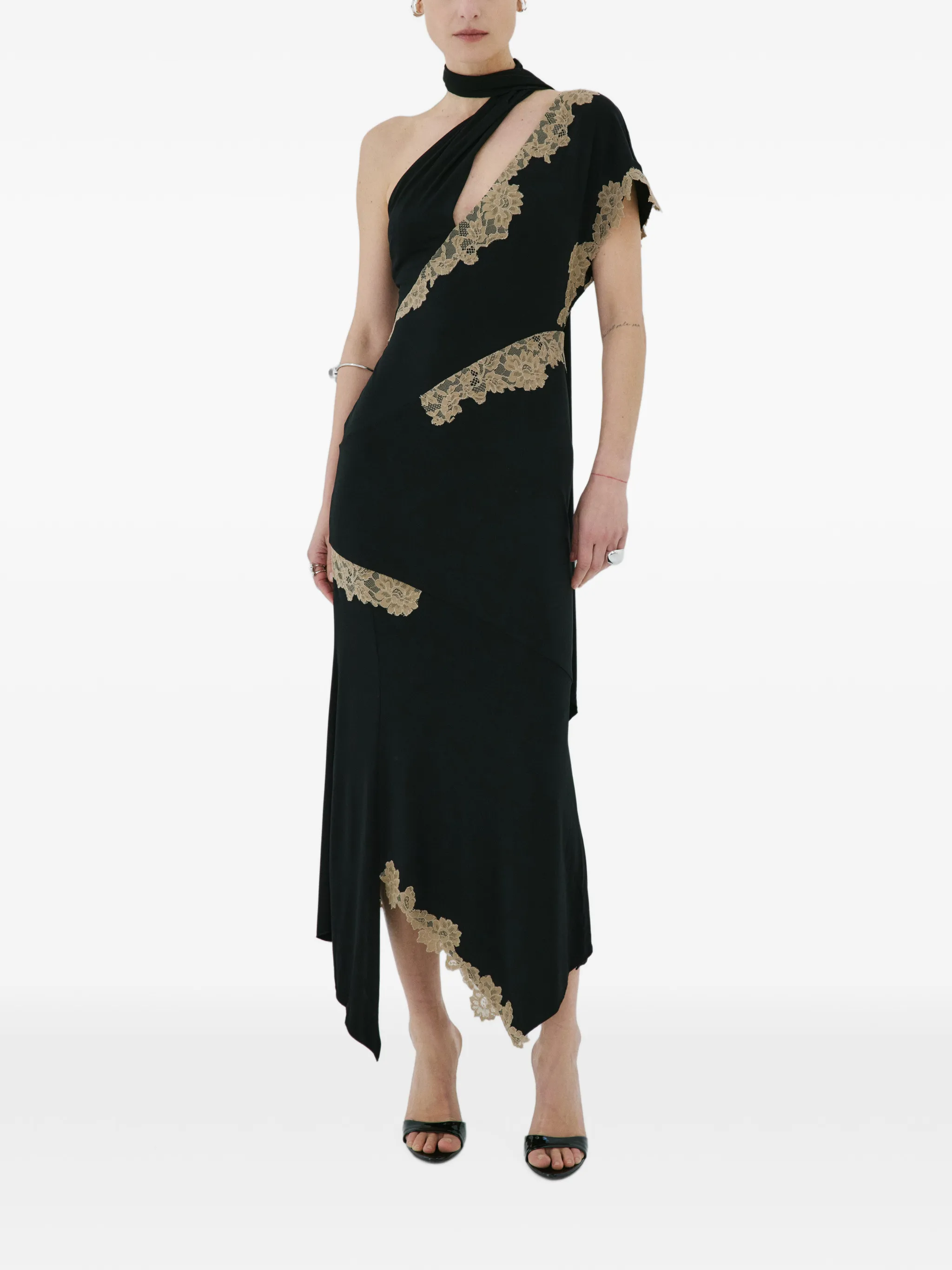 Fenella lace-trim midi dress
