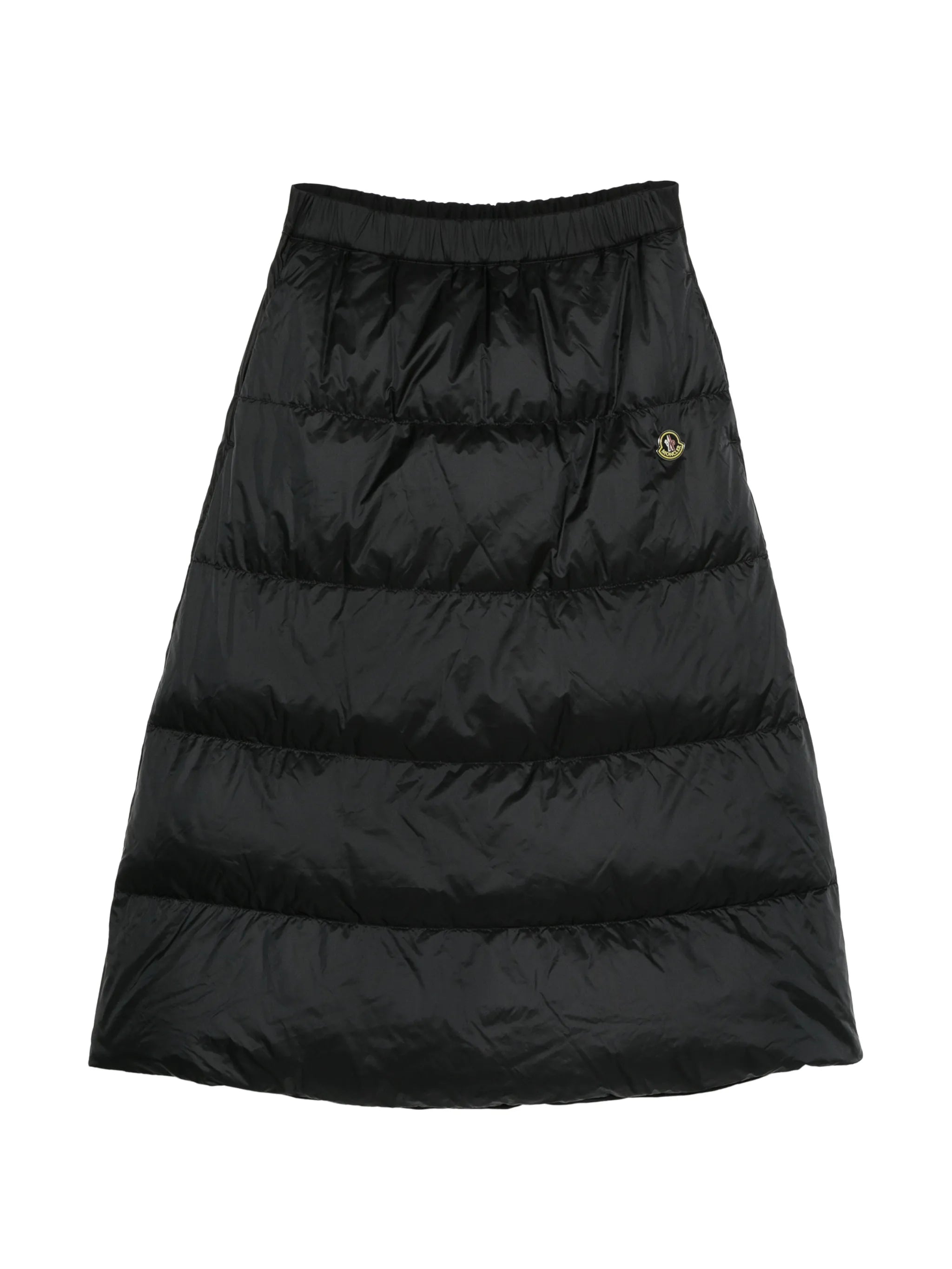reversible wool twill padded midi skirt