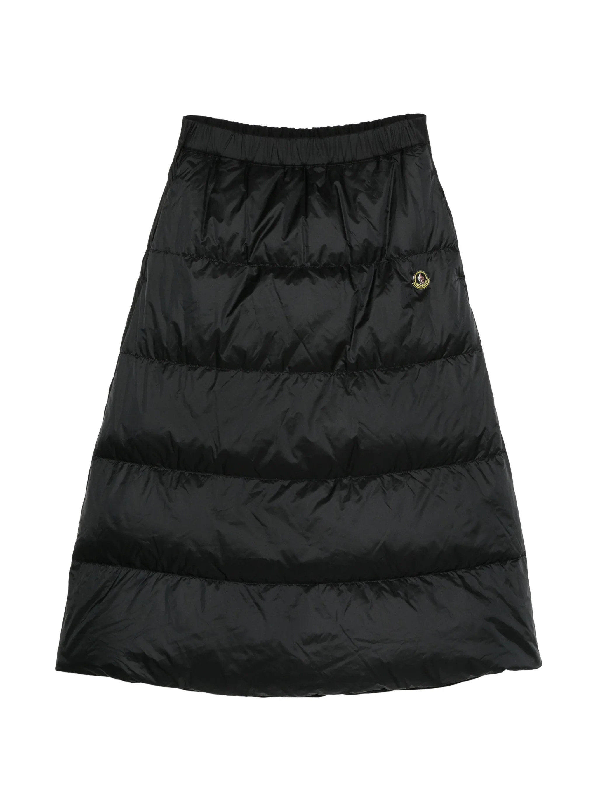 reversible wool twill padded midi skirt
