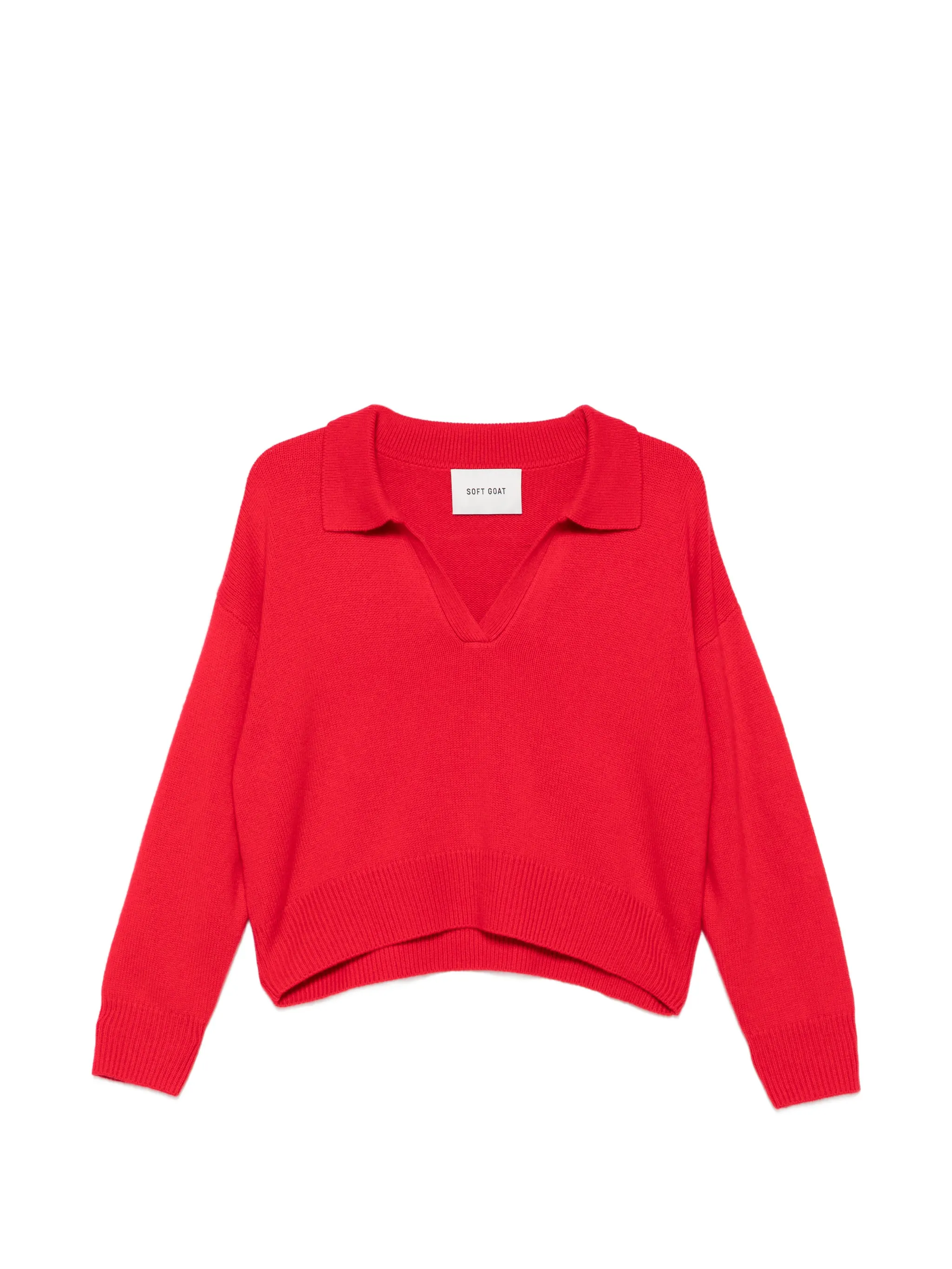 polo-collar knitted sweater