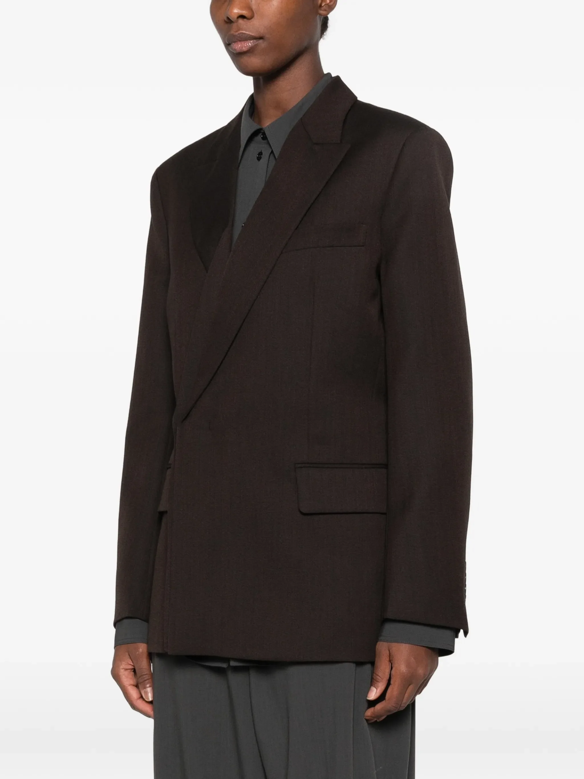 layered double-breasted jacket