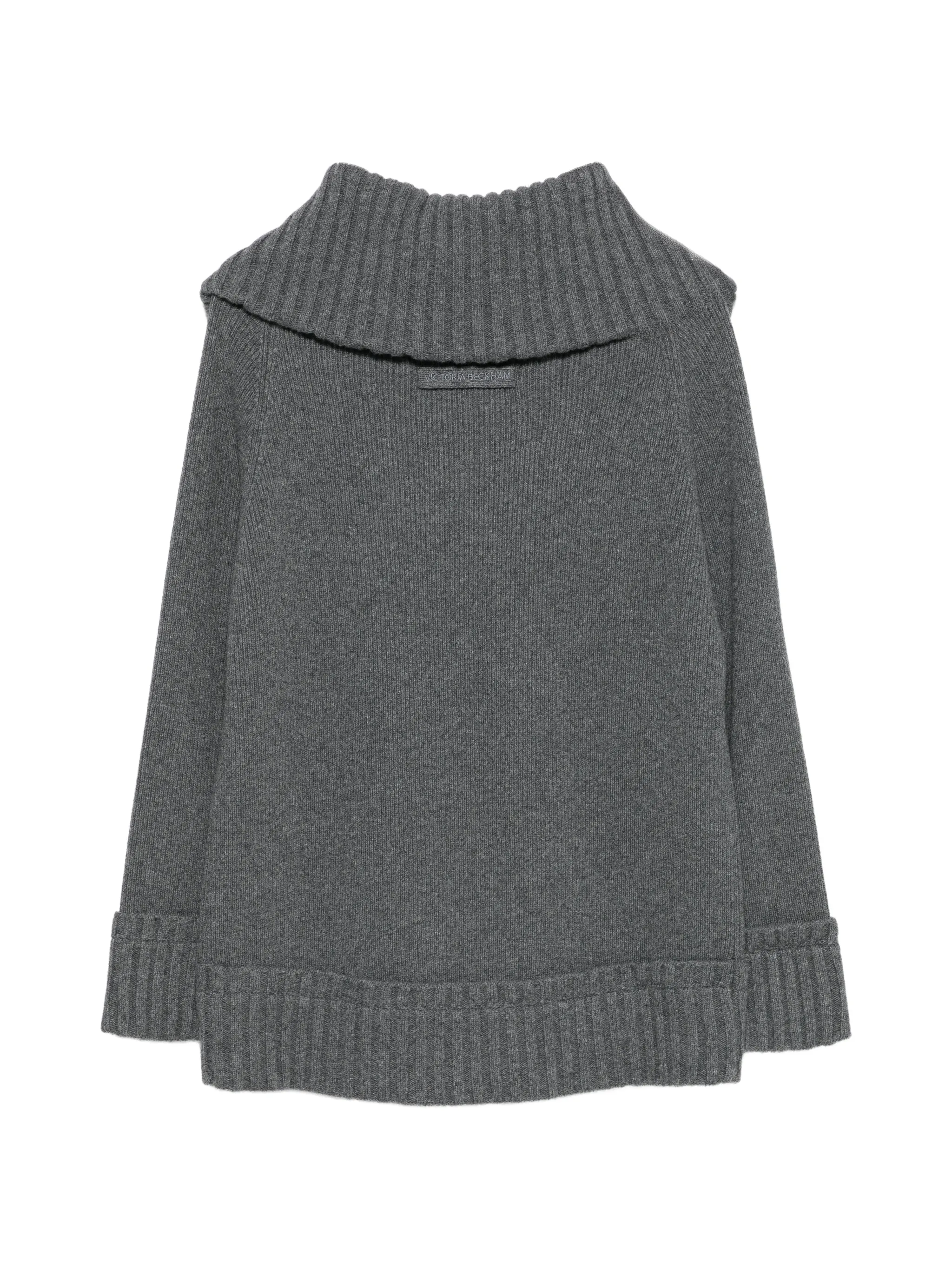 wide-collar ribbed sweater