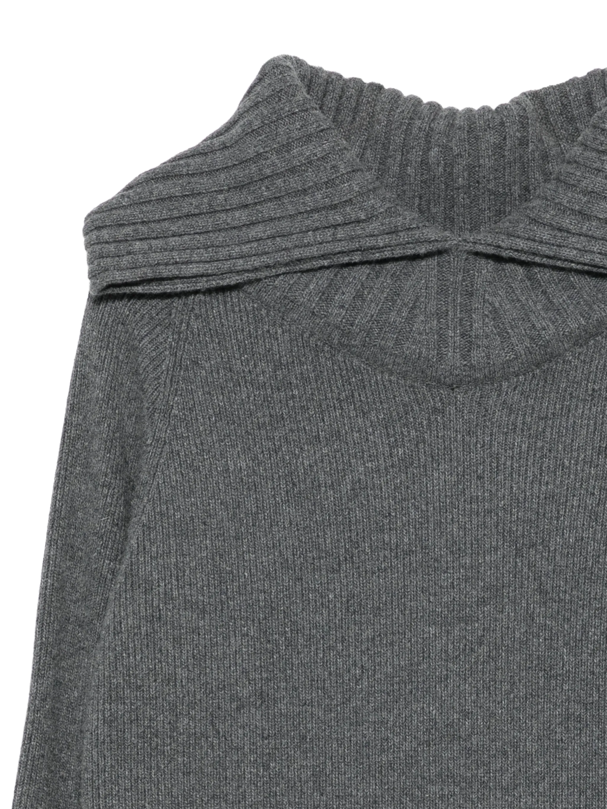 wide-collar ribbed sweater