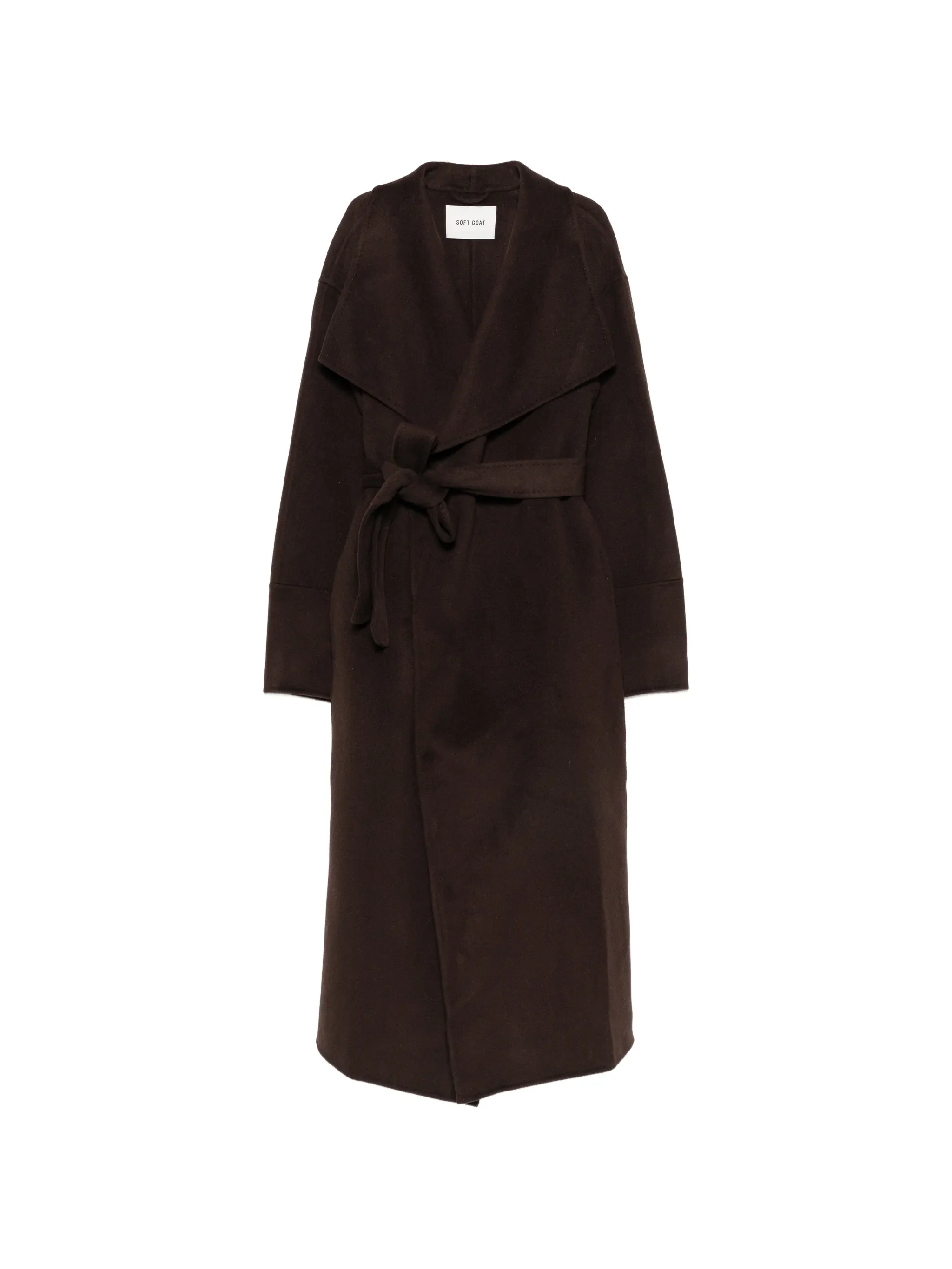 belted shawl-collar coat