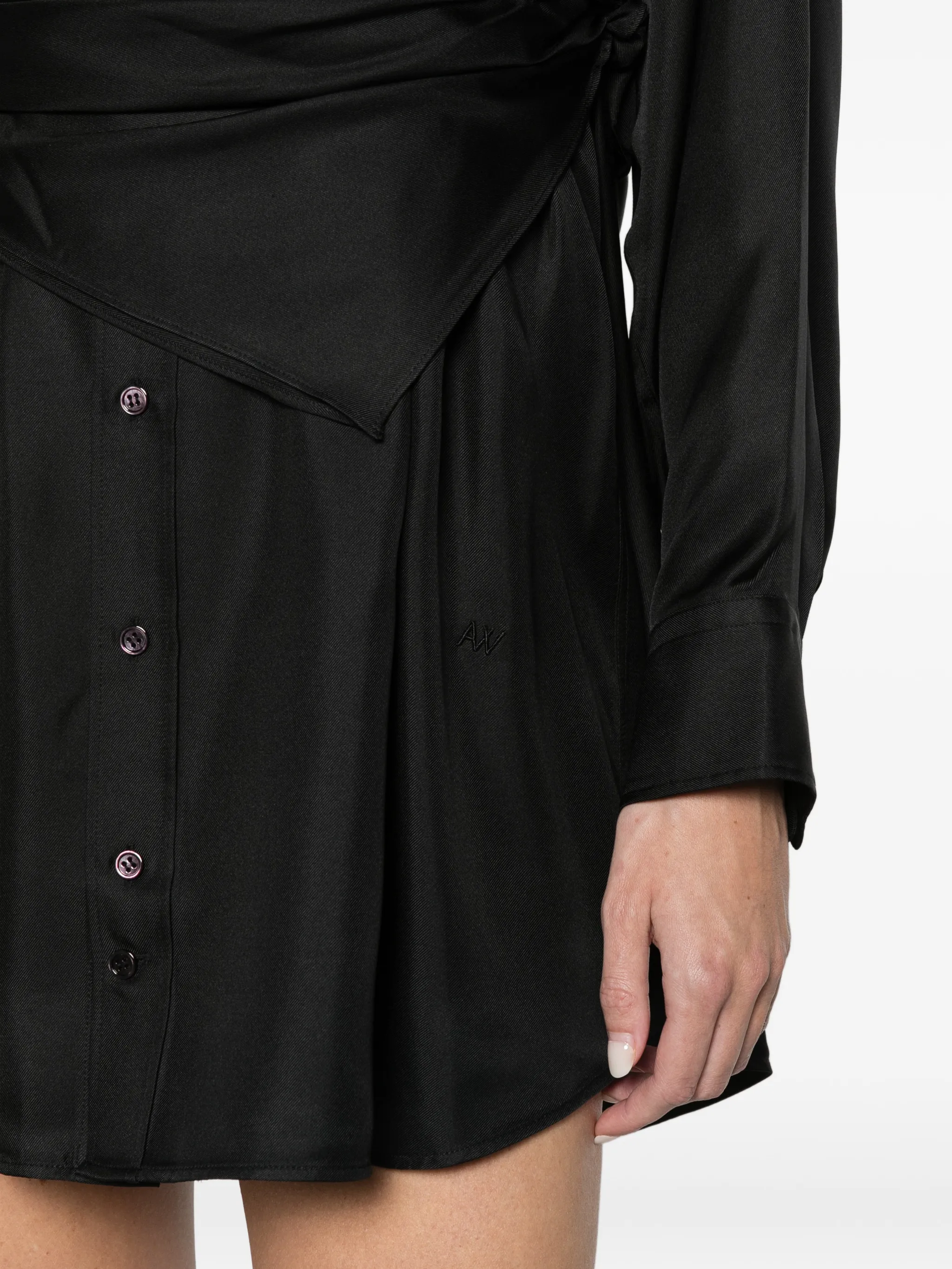 scarf-bustier mini shirt dress