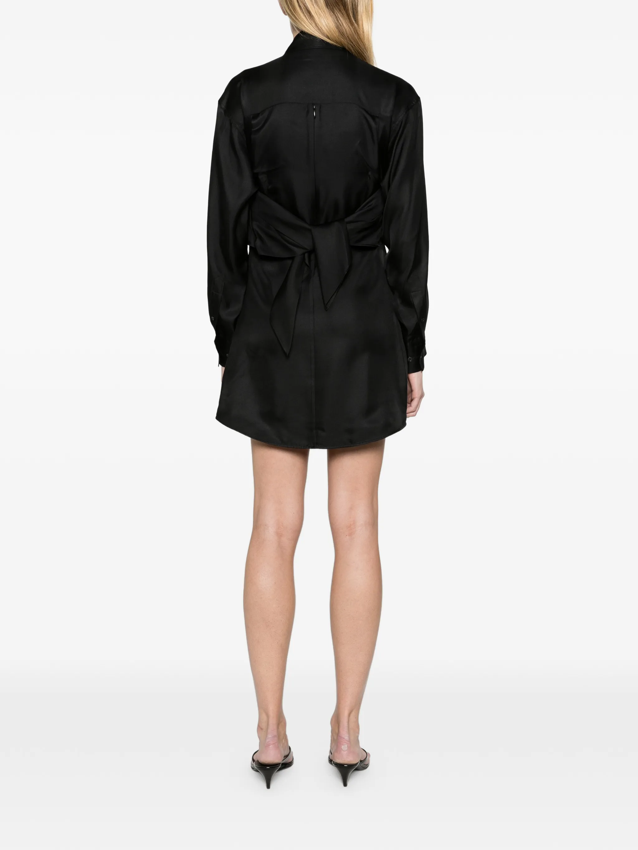 scarf-bustier mini shirt dress
