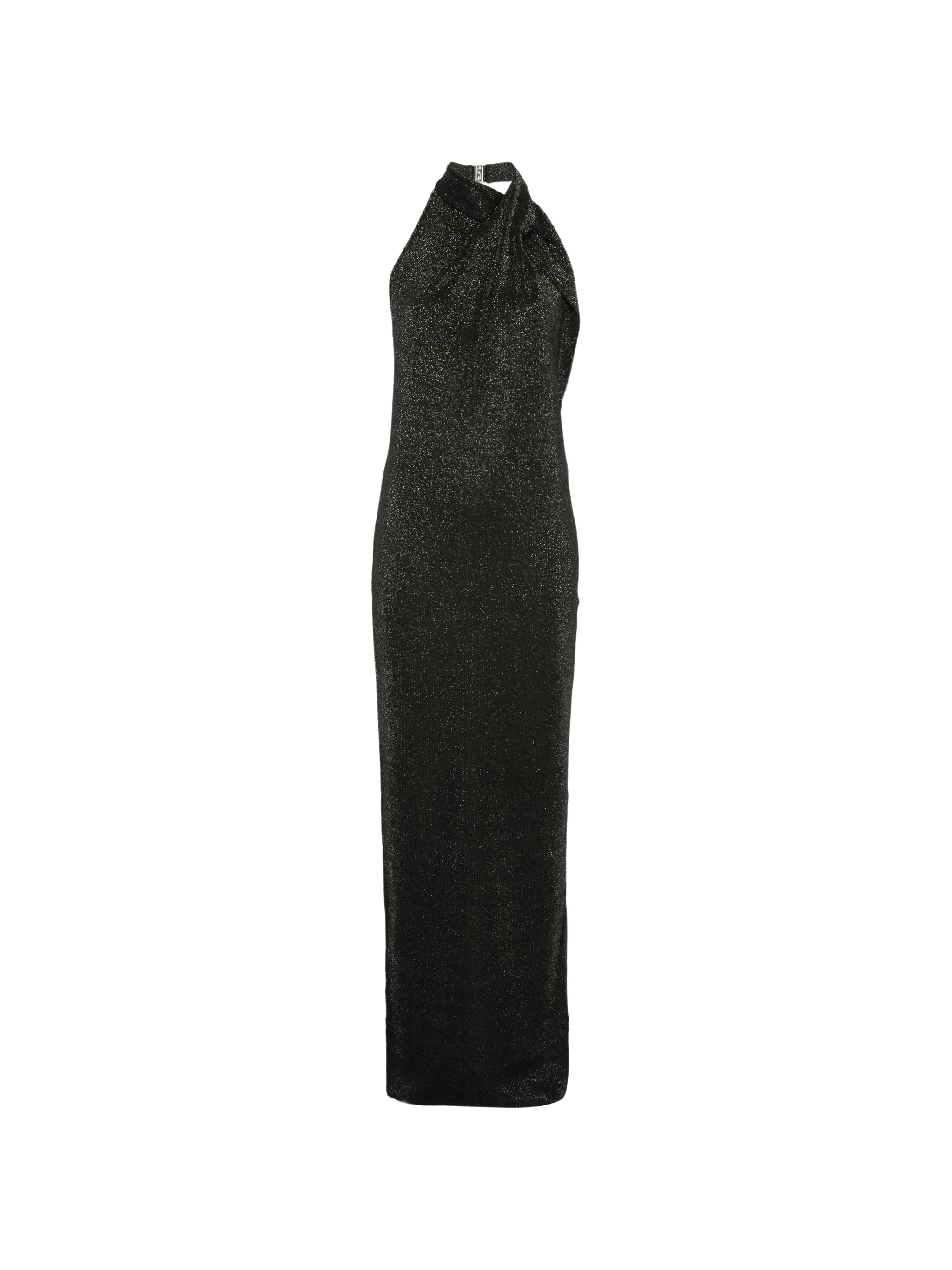 halterneck Lurex maxi dress