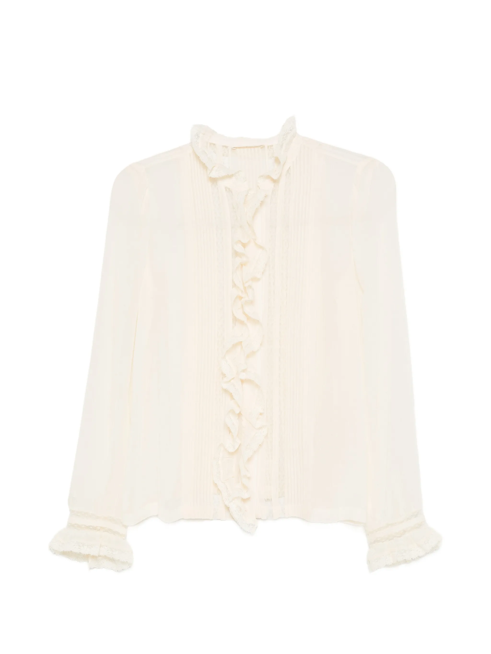 Magdeleine ruffled lace-trim top