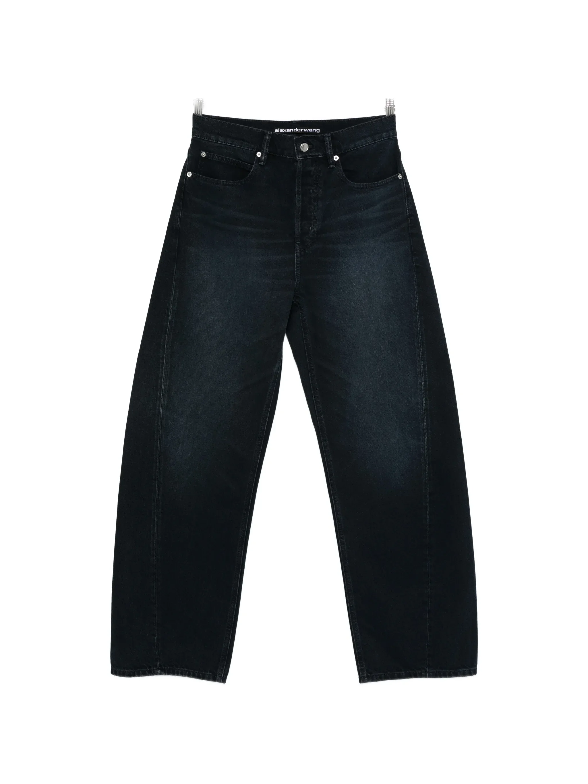 float mid-rise relaxed crystal hotfix logo fly jeans