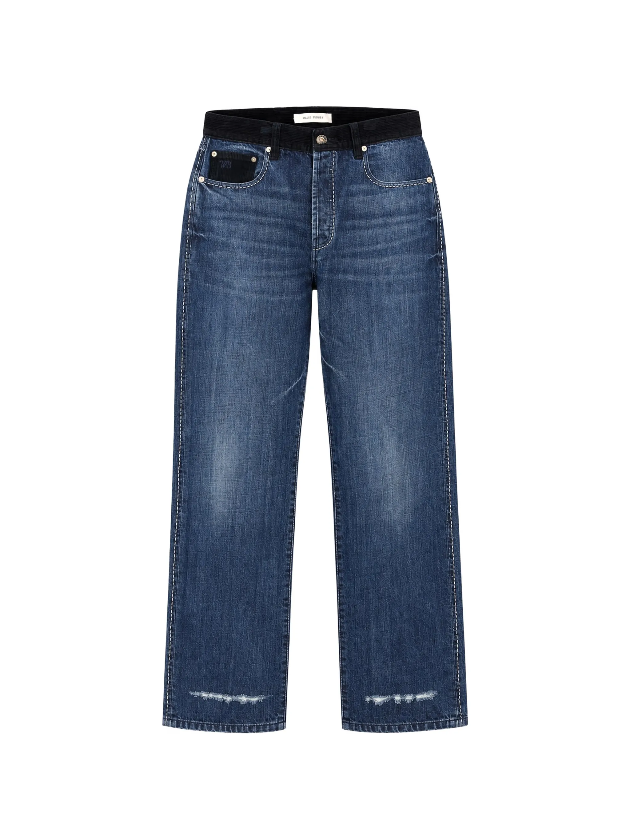 distressed-effect straight-leg jeans