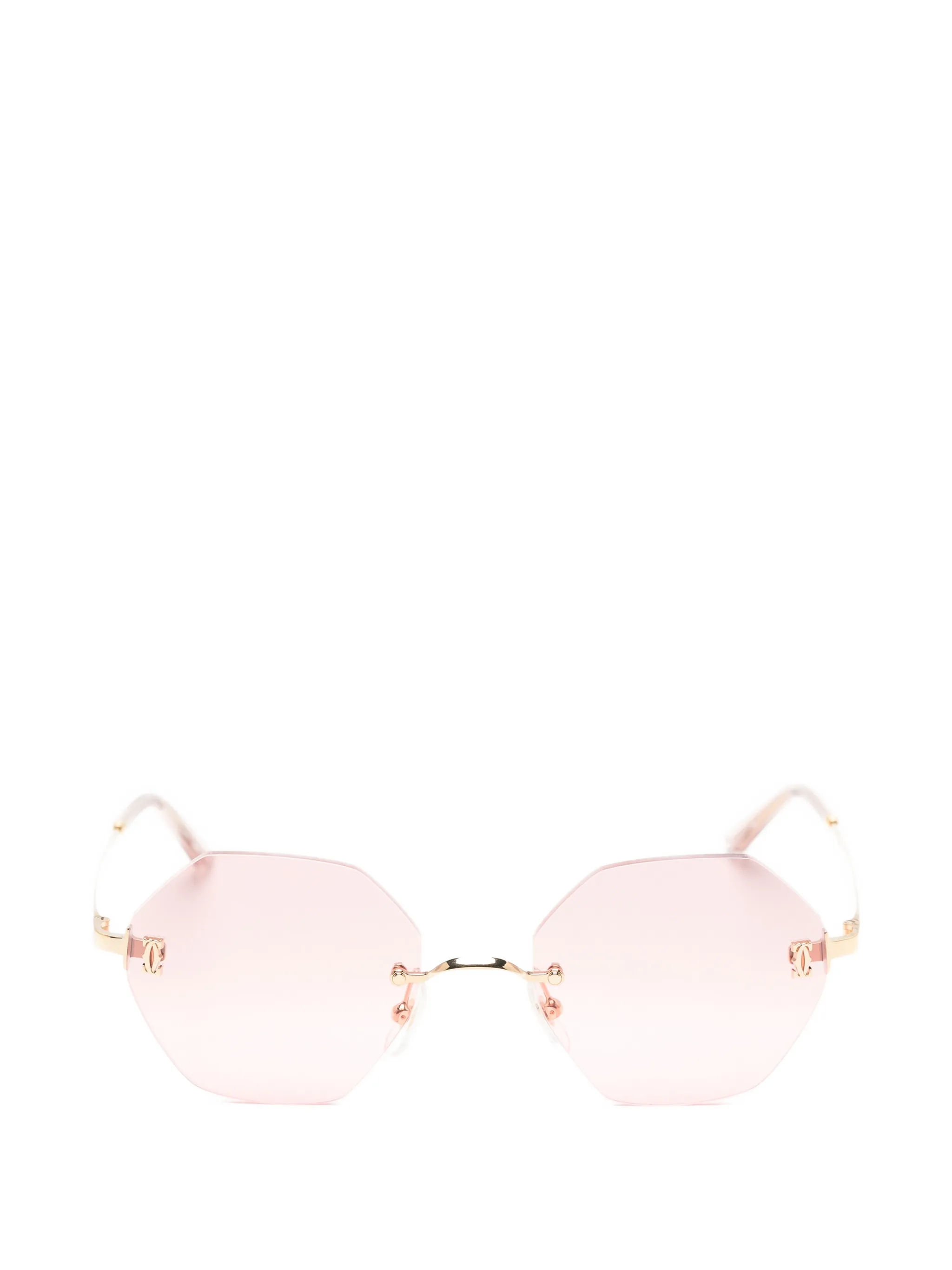 rimless geometric-frame sunglasses