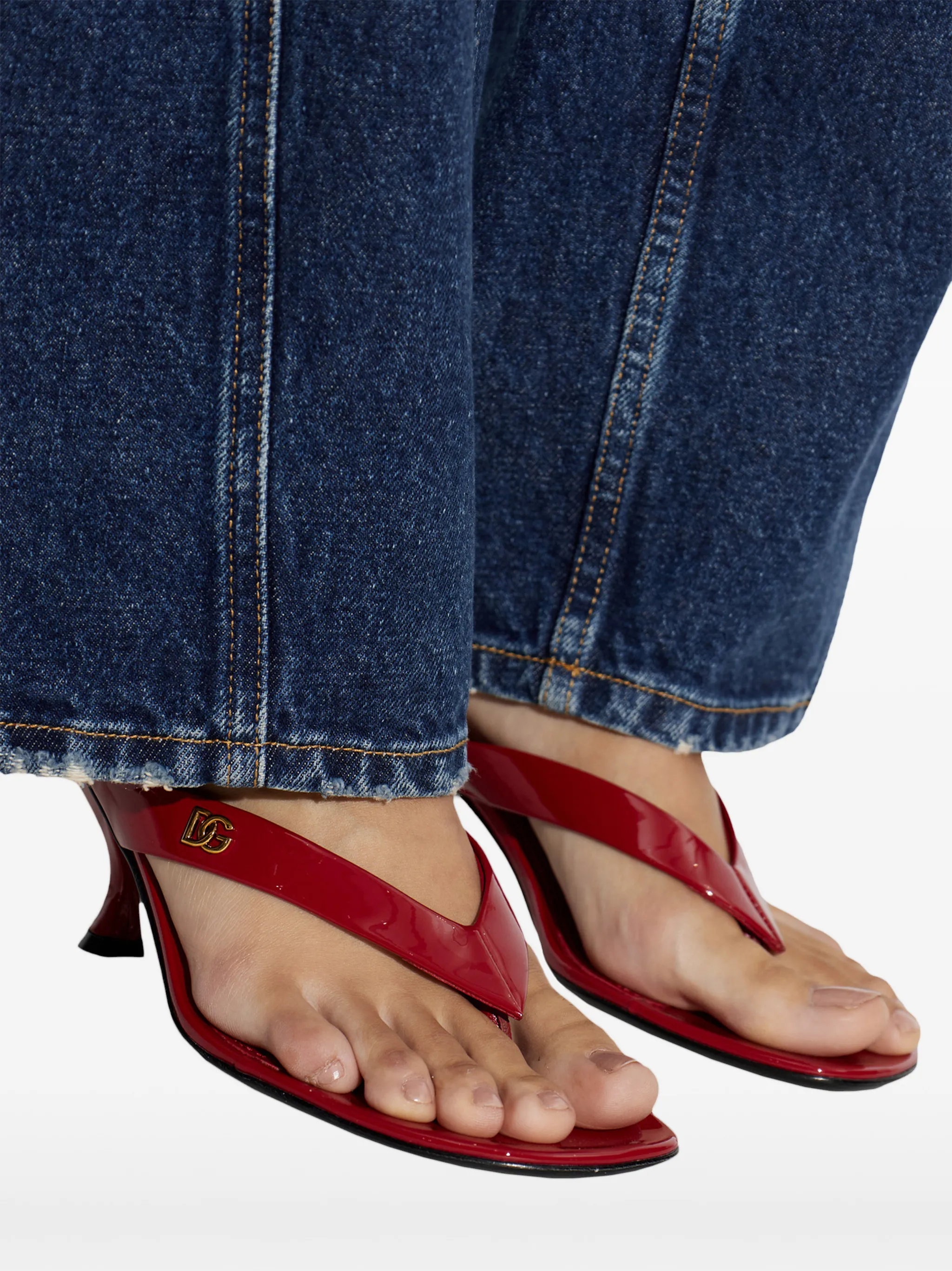 Claudia patent leather thong sandals