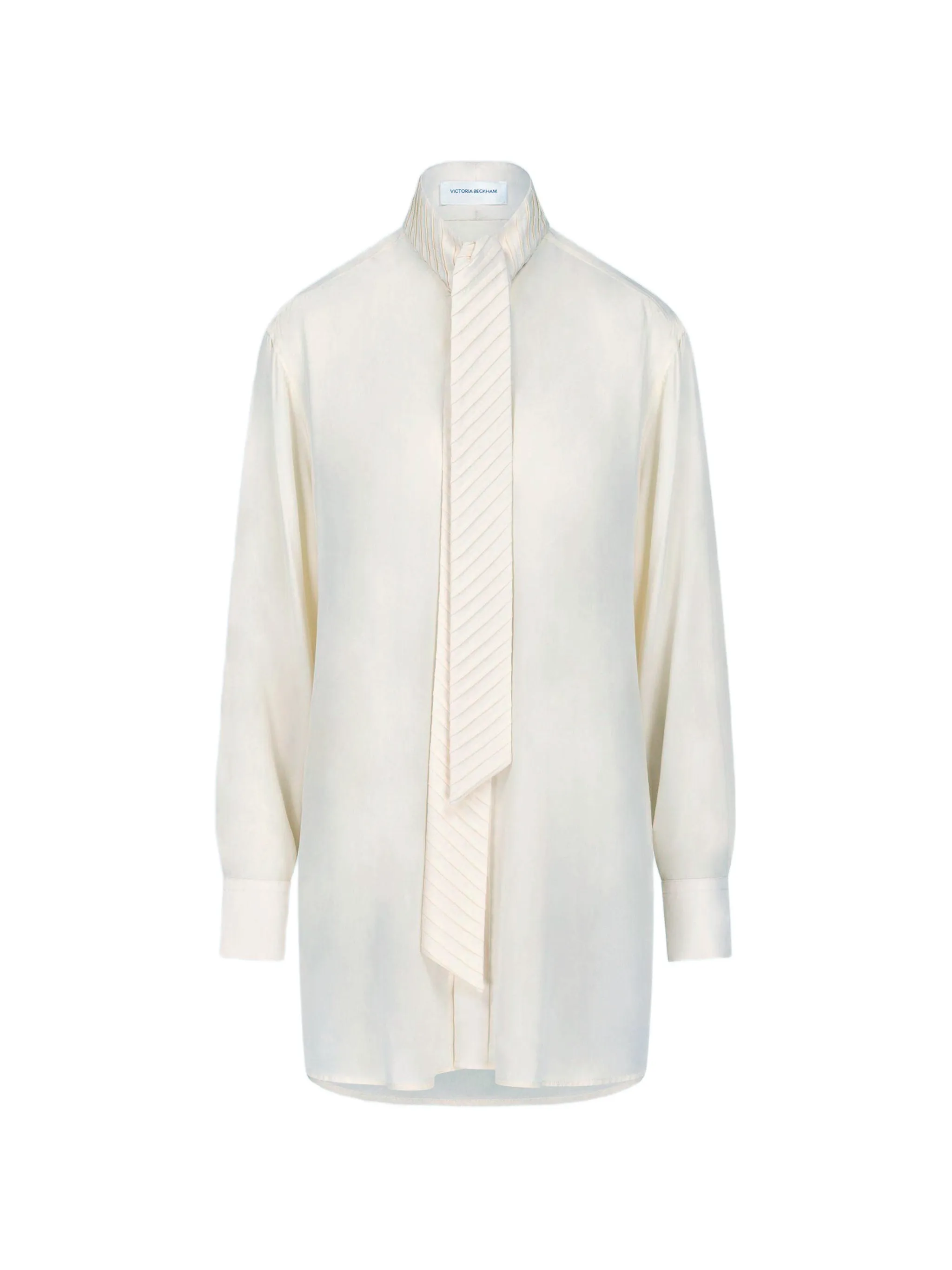 pleated scarf-detail blouse