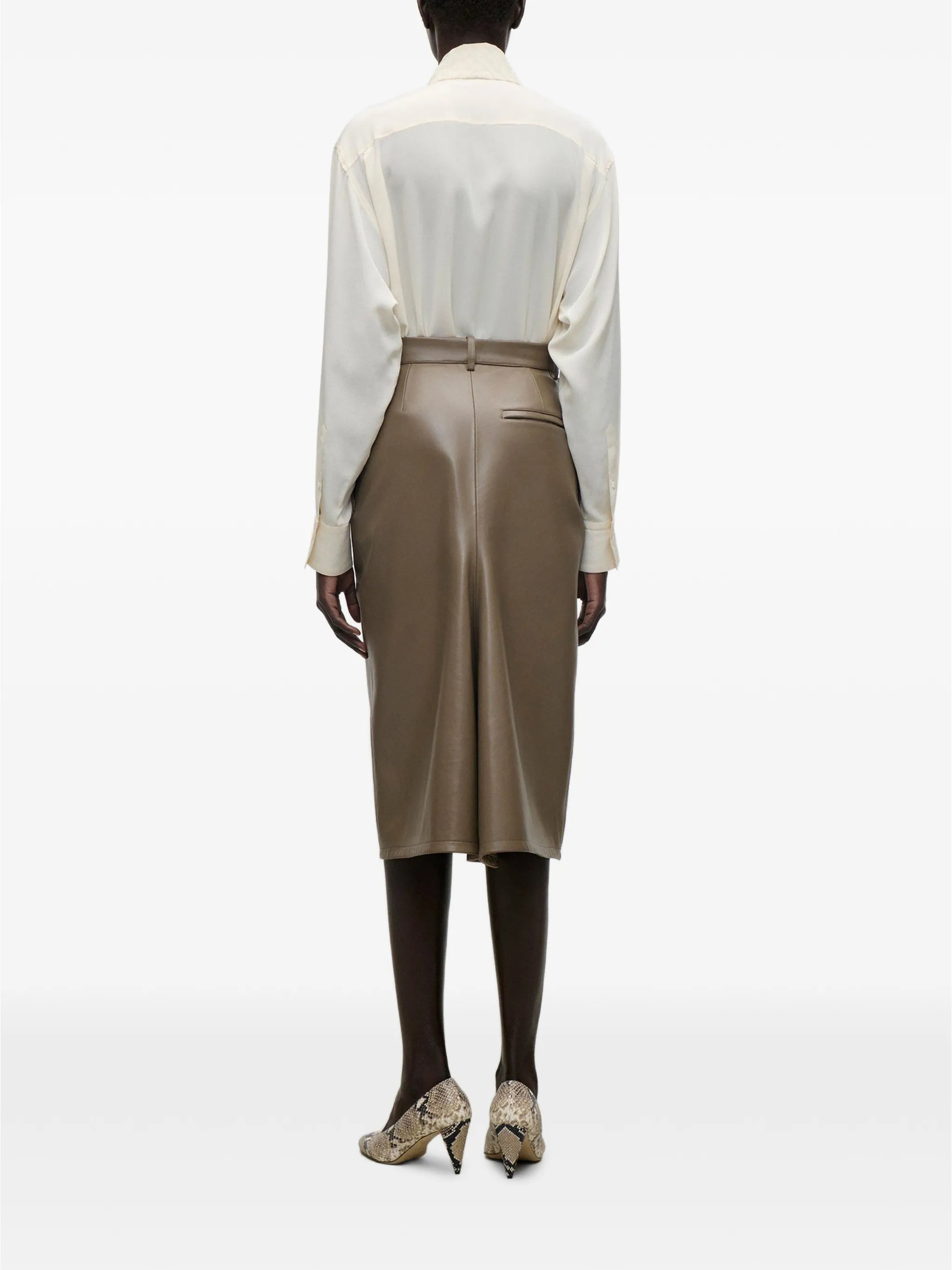pleated scarf-detail blouse