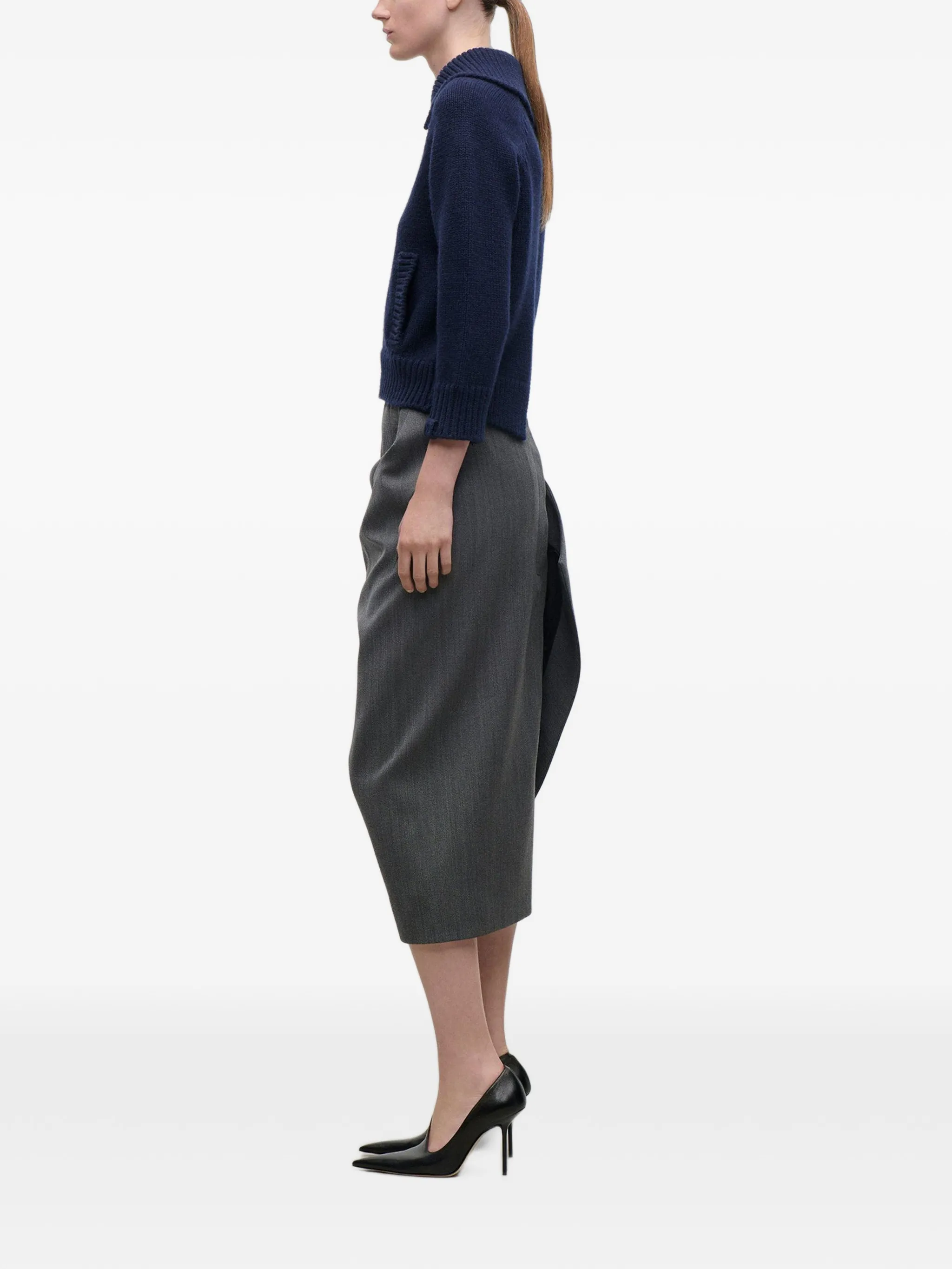 asymmetric collar sweater