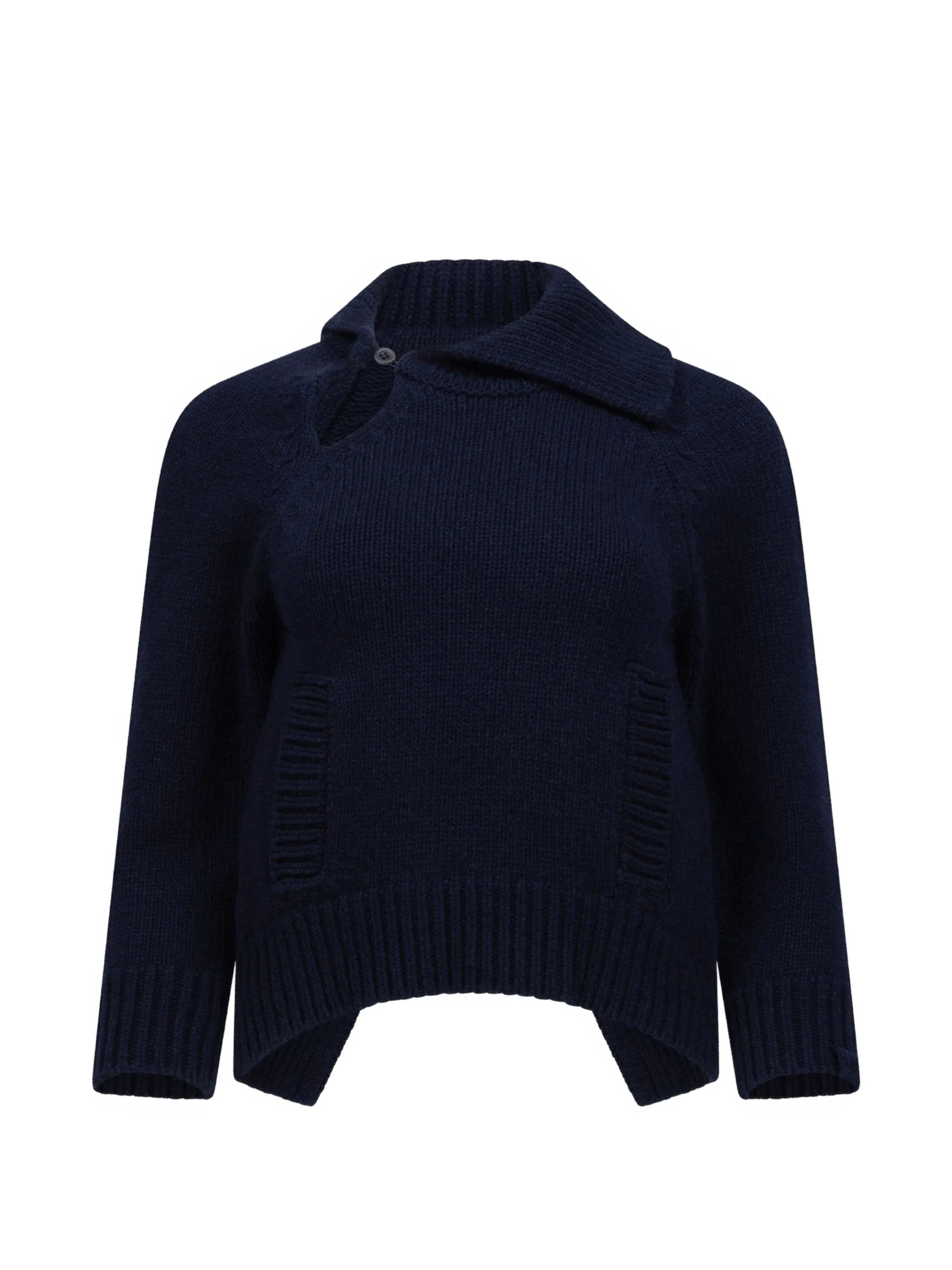asymmetric collar sweater