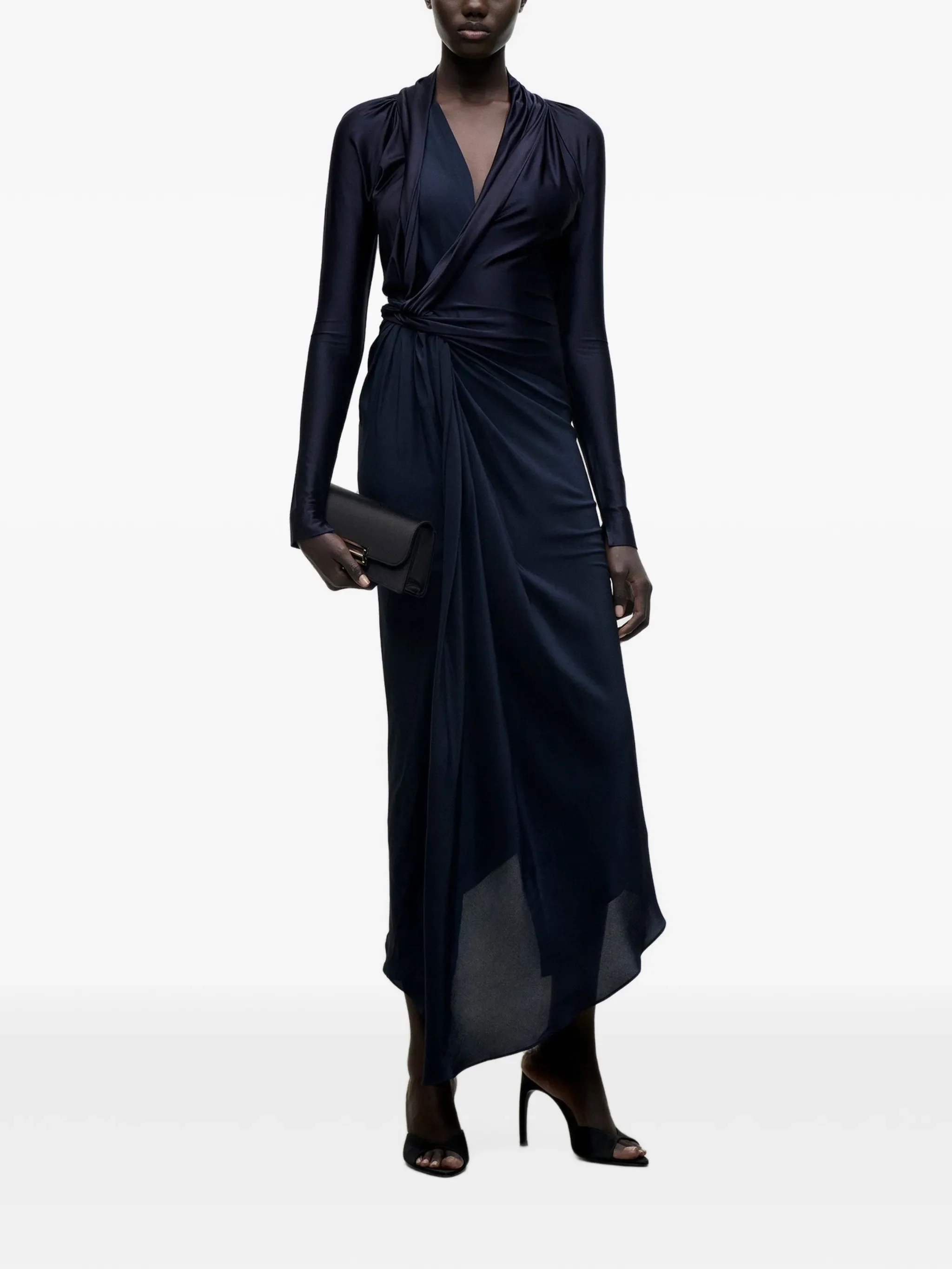Lea knotted-detail midi dress