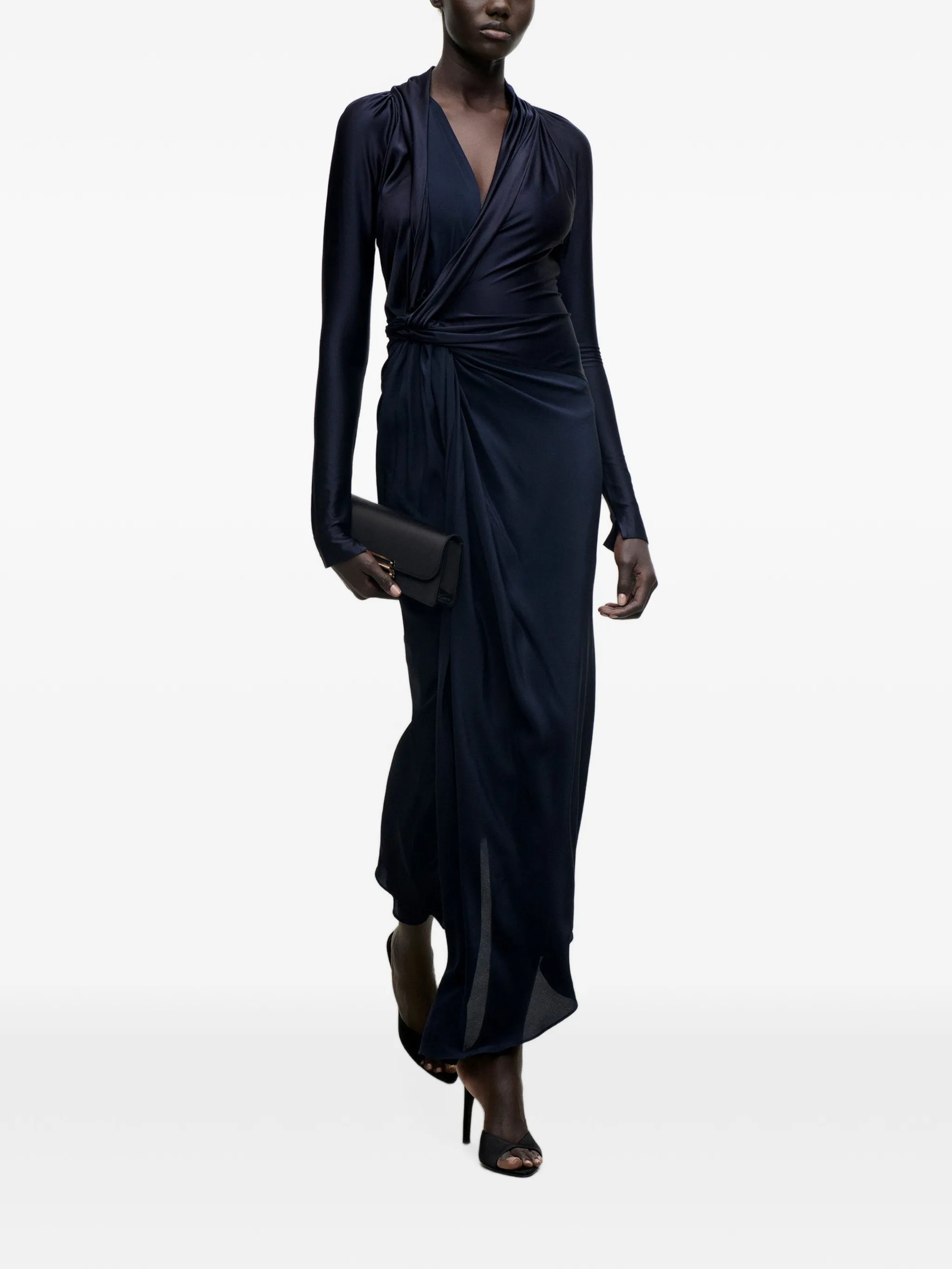 Lea knotted-detail midi dress