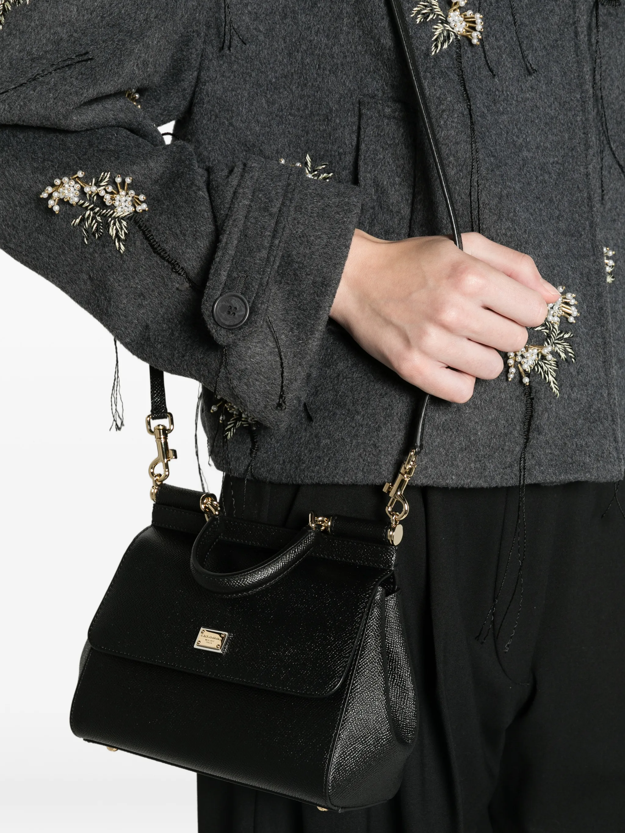 small Sicily handbag in dauphine calfskin