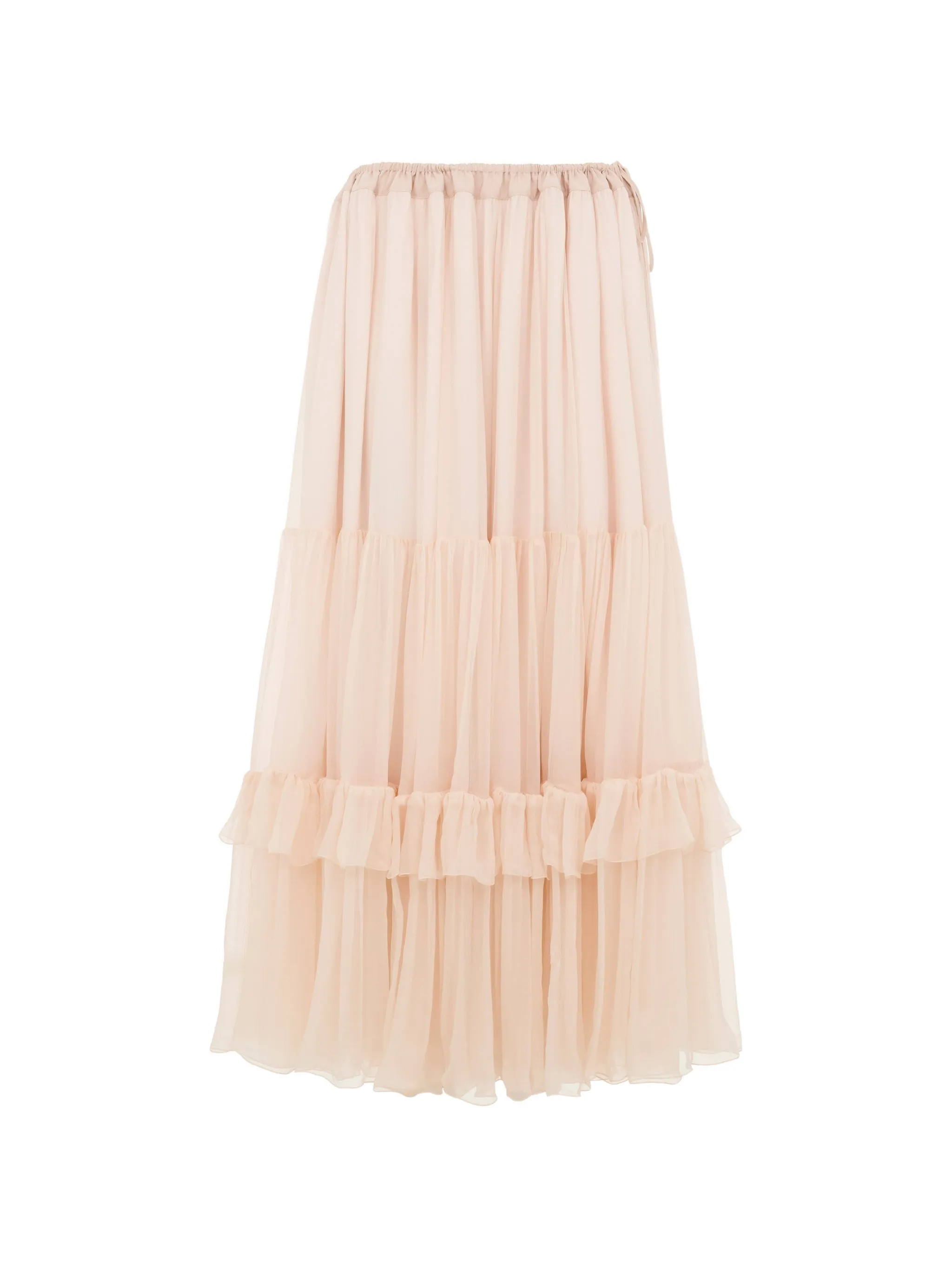 midi tiered tulle skirt